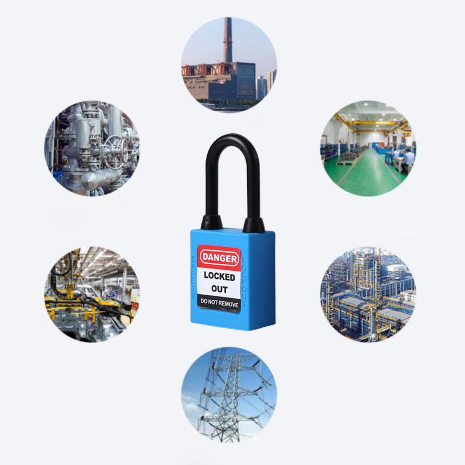 Lockout Tagout Locks Nylon Safety Padlock Premium 6mm Shackle  Blue