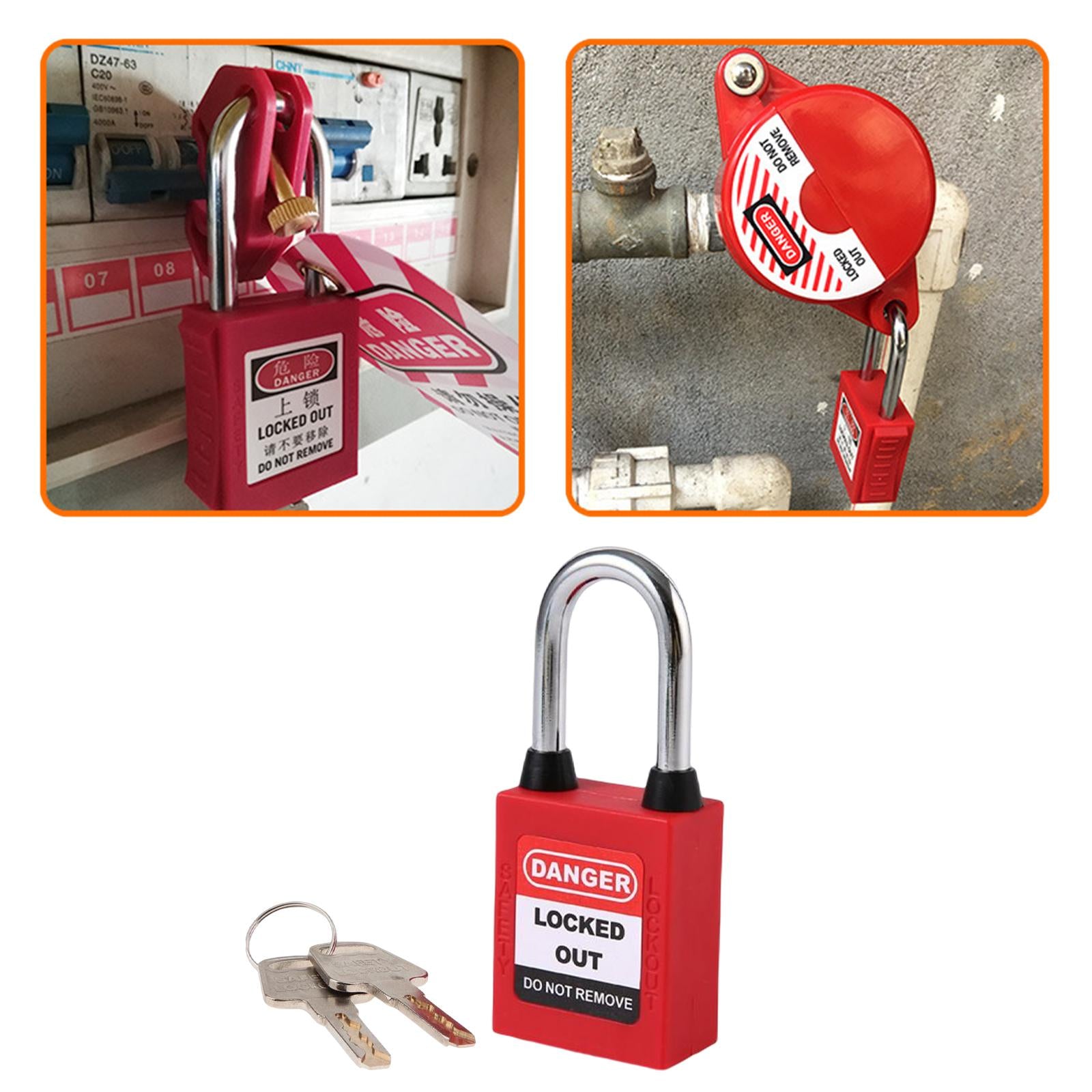 Lockout Tagout Locks Safety Padlocksteel Shackle Lightweight Red