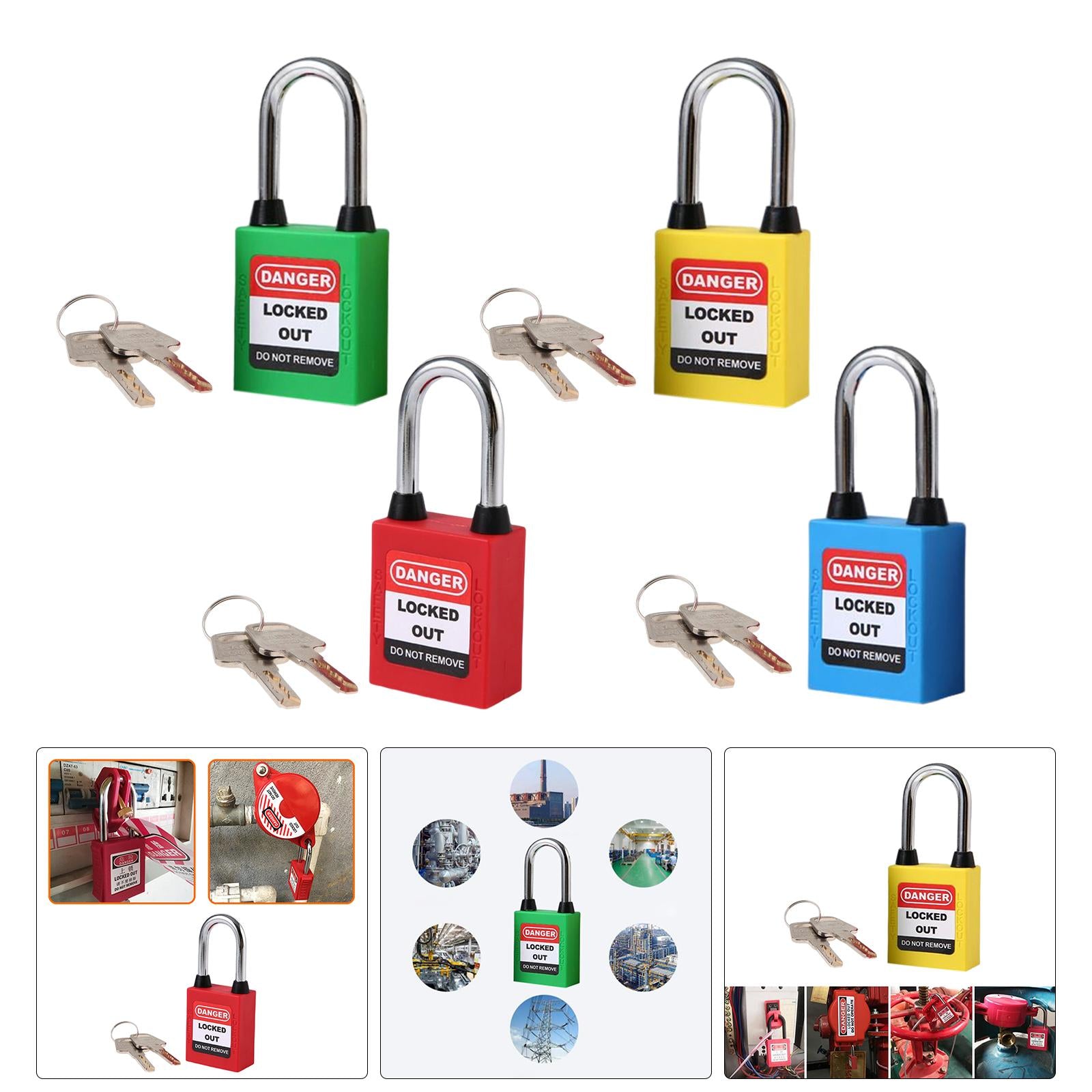 Lockout Tagout Locks Safety Padlocksteel Shackle Lightweight Red