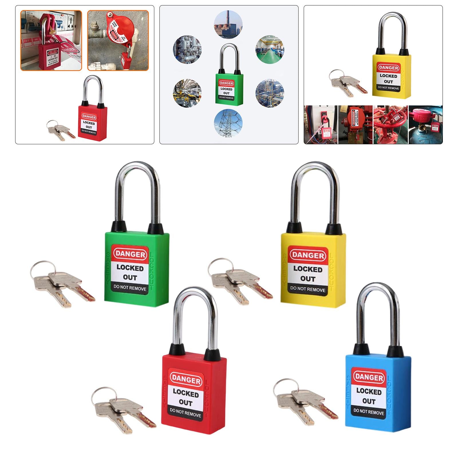 Lockout Tagout Locks Safety Padlocksteel Shackle Lightweight Red