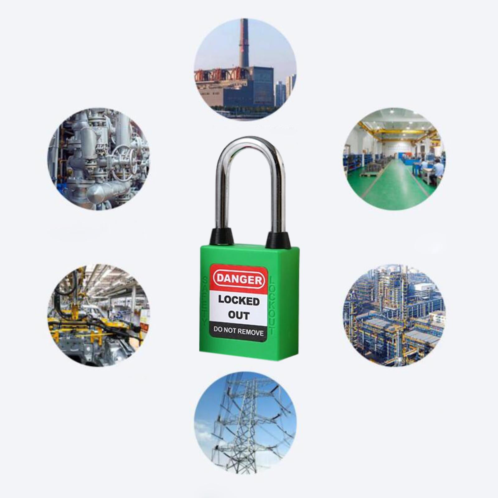 Lockout Tagout Locks Safety Padlocksteel Shackle Lightweight Green