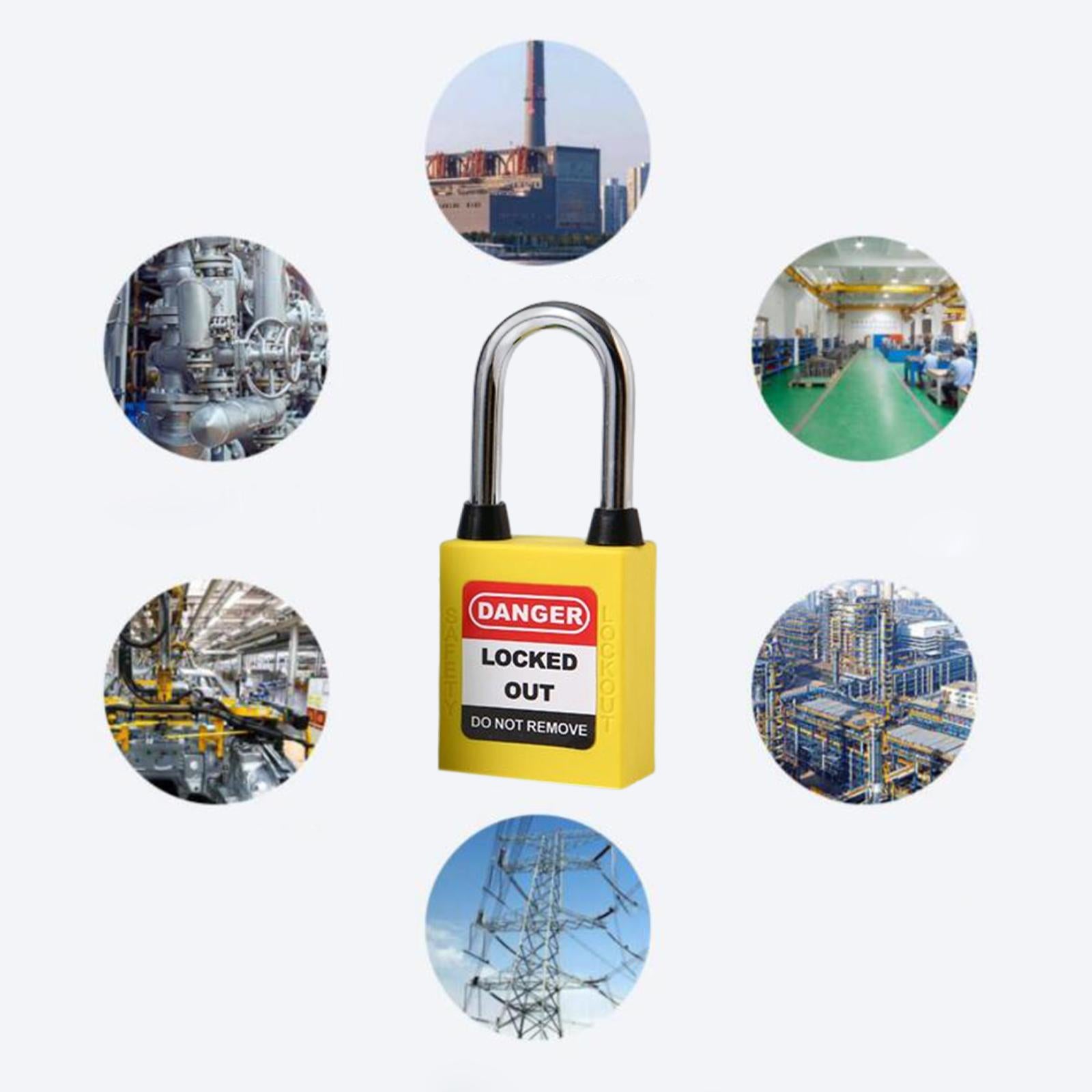 Lockout Tagout Locks Safety Padlocksteel Shackle Lightweight Yellow
