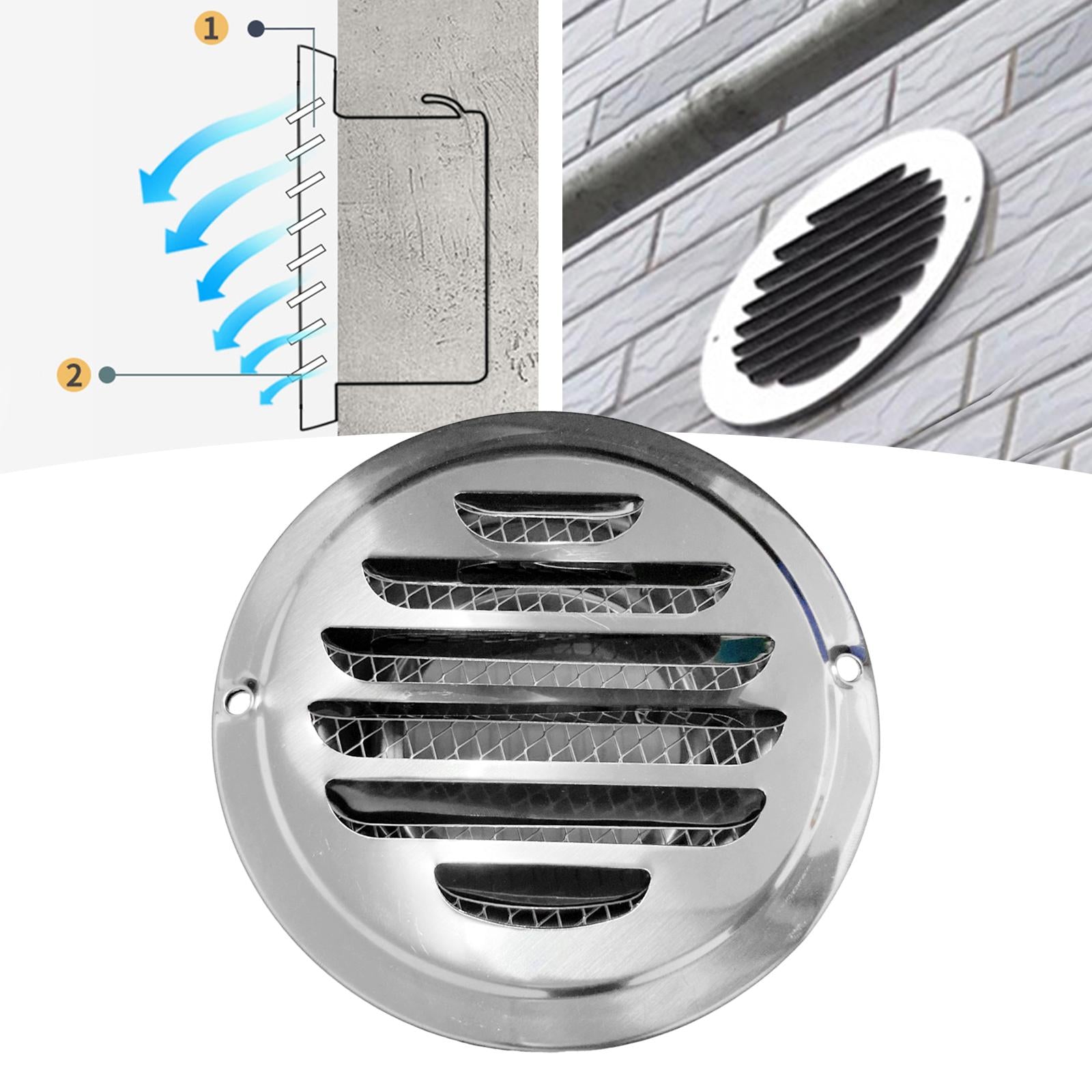 Louvered Grille Cover Vent Stainless Steel Air Vent Grilles for House Wall 70mm