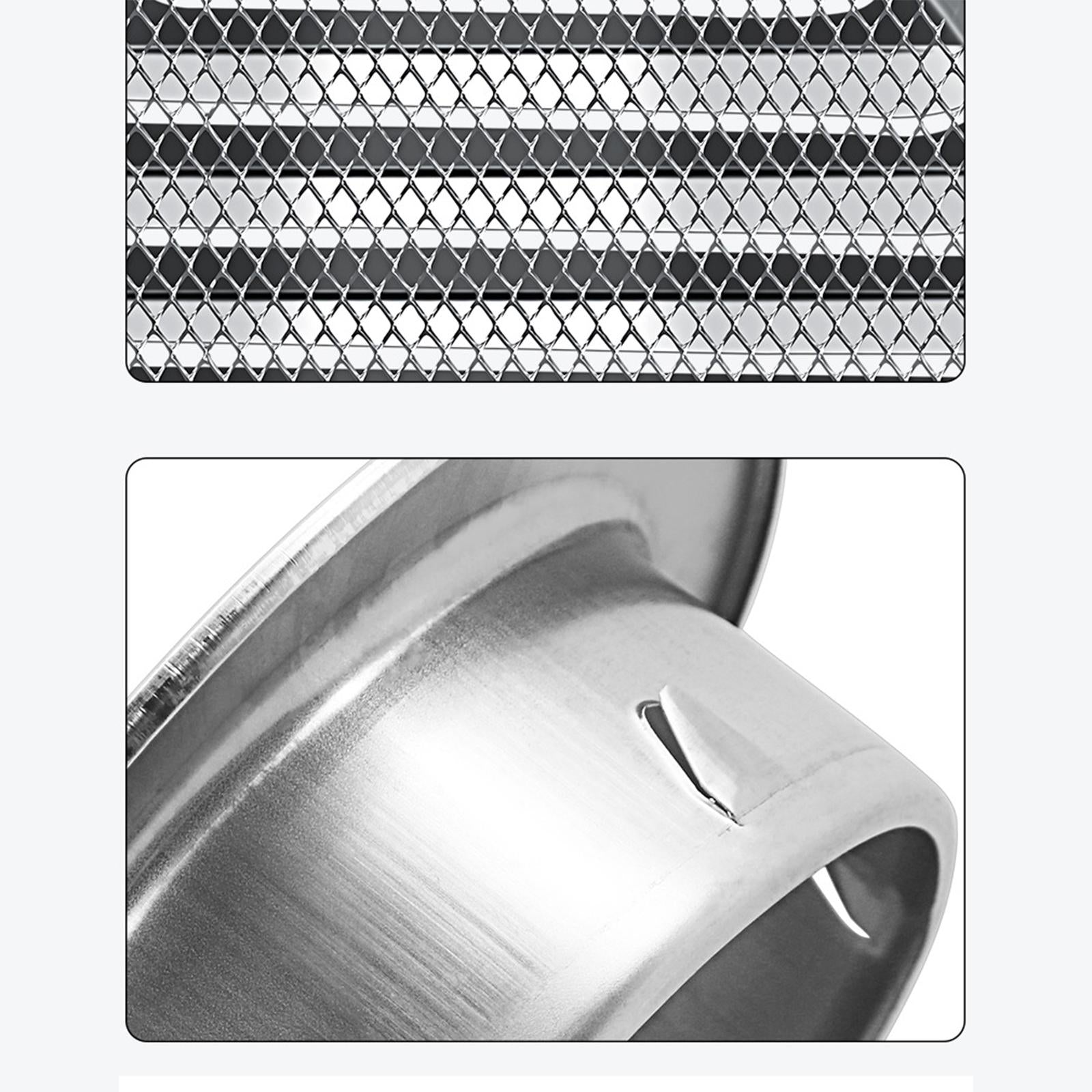 Louvered Grille Cover Vent Stainless Steel Air Vent Grilles for House Wall 80mm