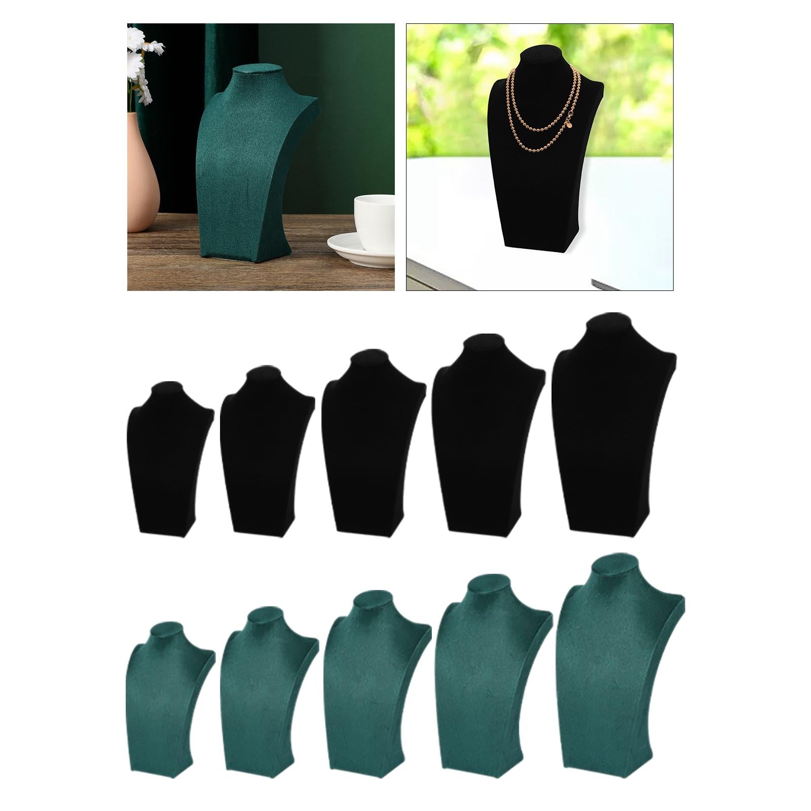 Necklace Pendant Chain Jewelry Bust Necklace Mannequin  20cm Black