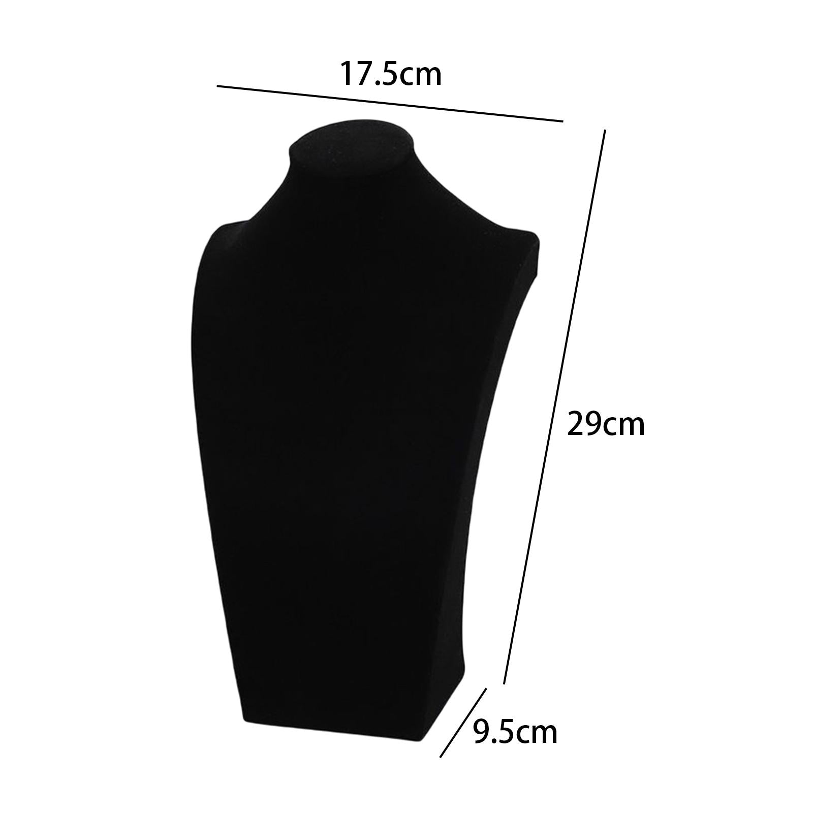 Necklace Pendant Chain Jewelry Bust Necklace Mannequin  29cm Black