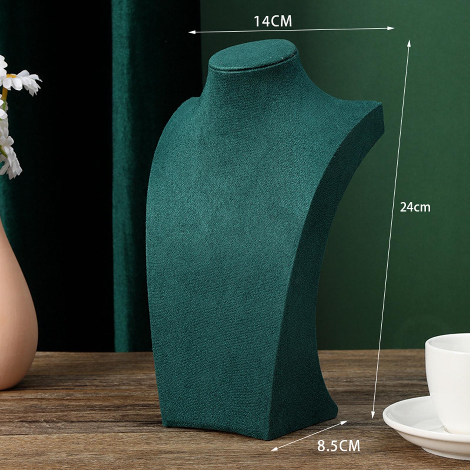 Necklace Pendant Chain Jewelry Bust Necklace Mannequin  24cm Dark Green