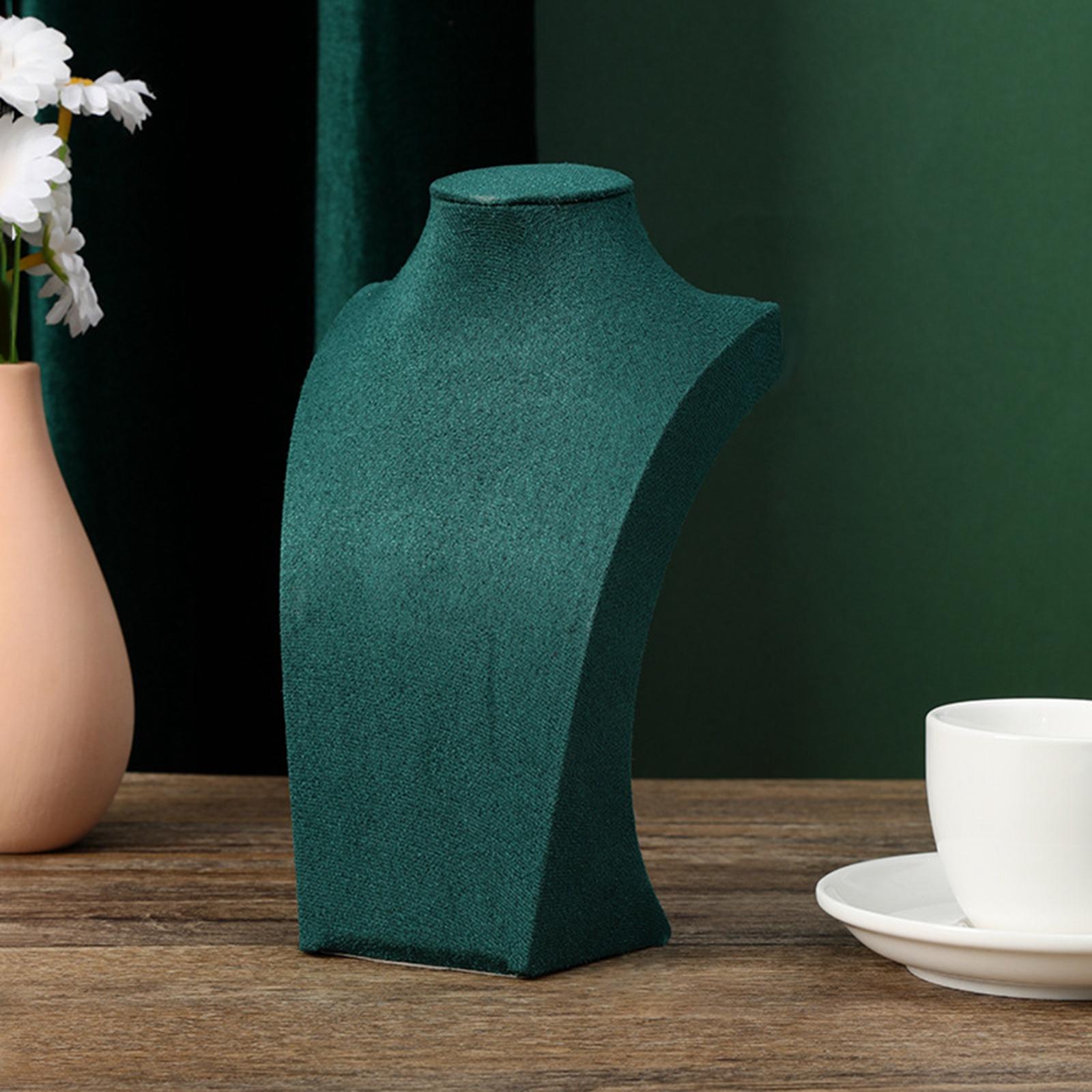 Necklace Pendant Chain Jewelry Bust Necklace Mannequin  24cm Dark Green