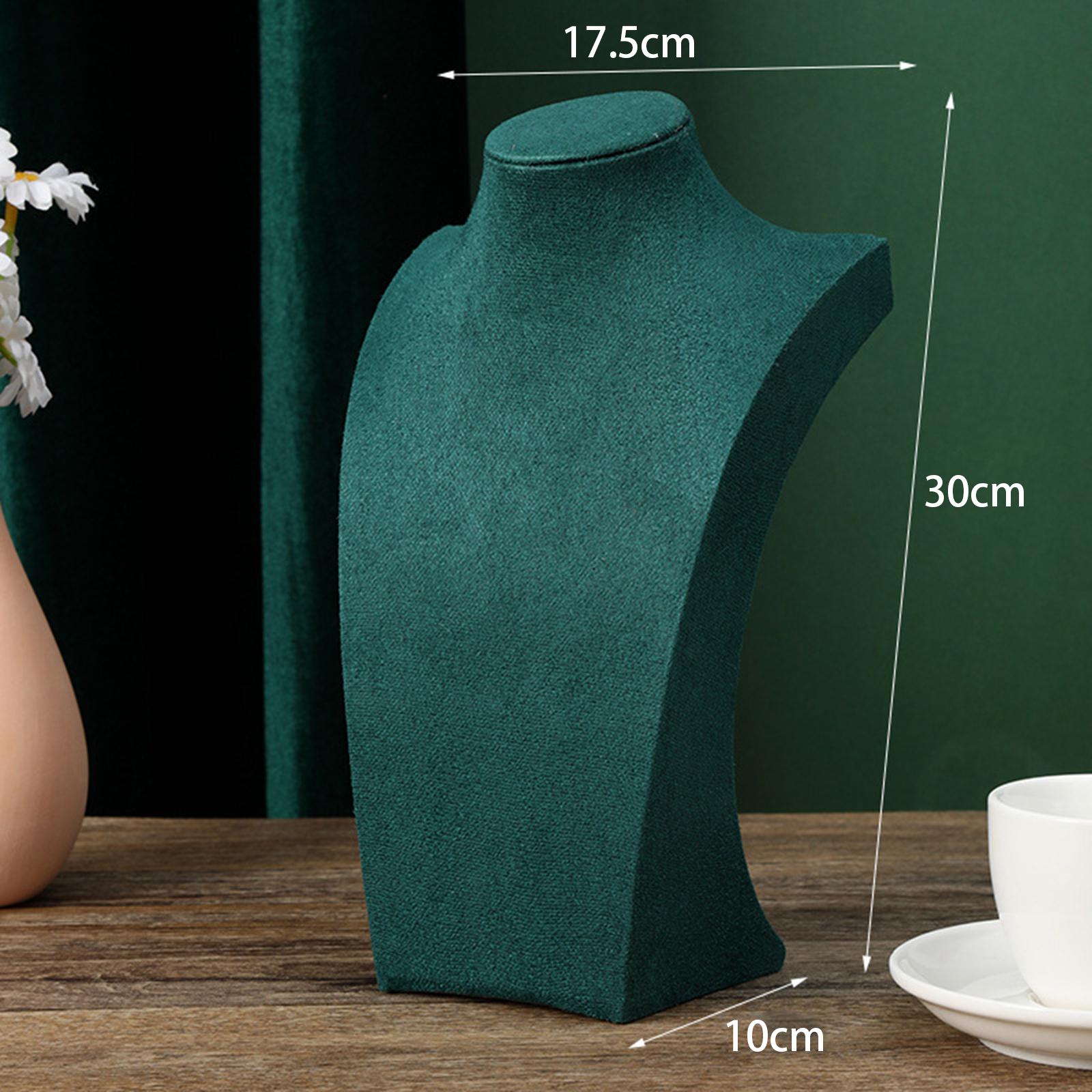 Necklace Pendant Chain Jewelry Bust Necklace Mannequin  29cm Dark Green