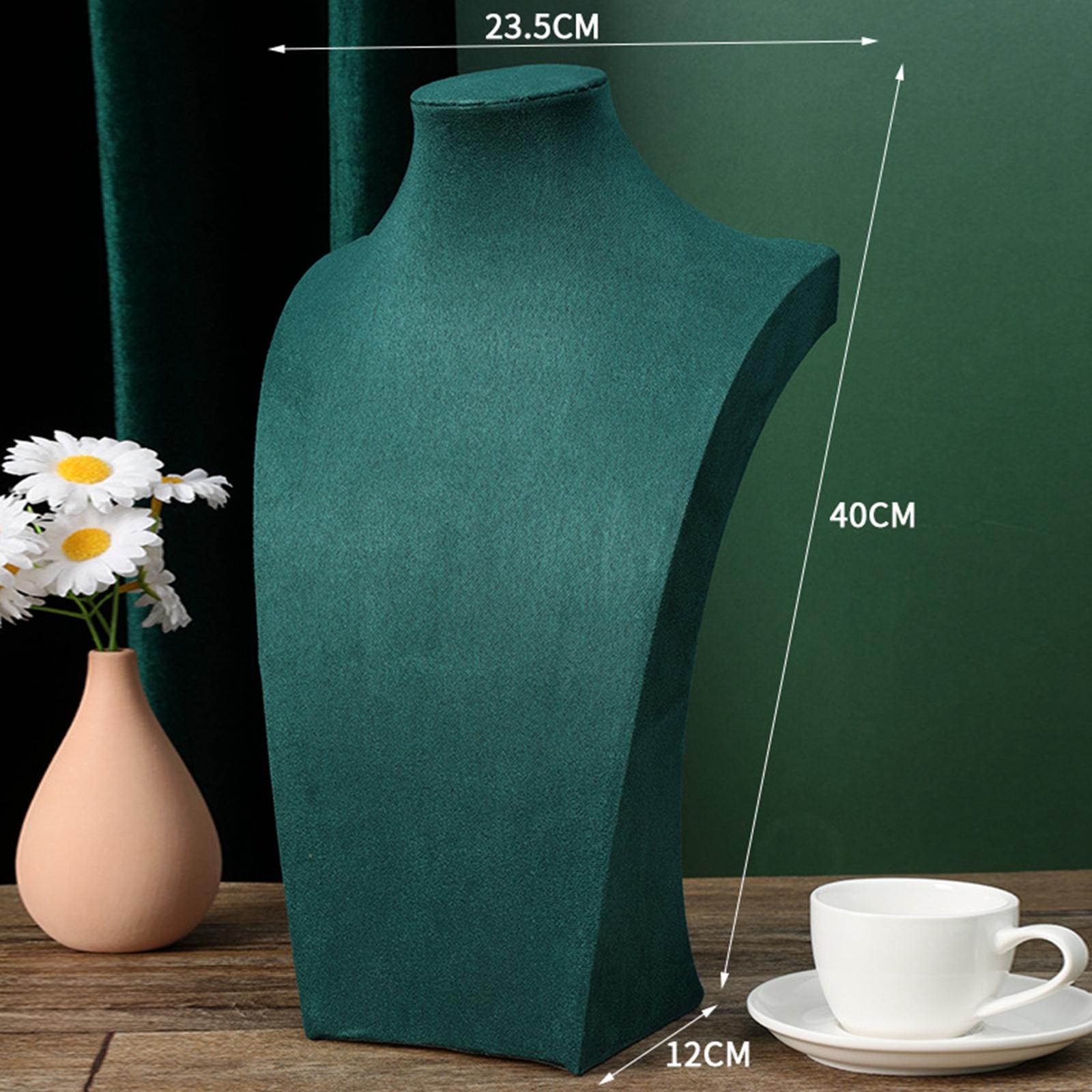 Necklace Pendant Chain Jewelry Bust Necklace Mannequin  40cm Dark Green