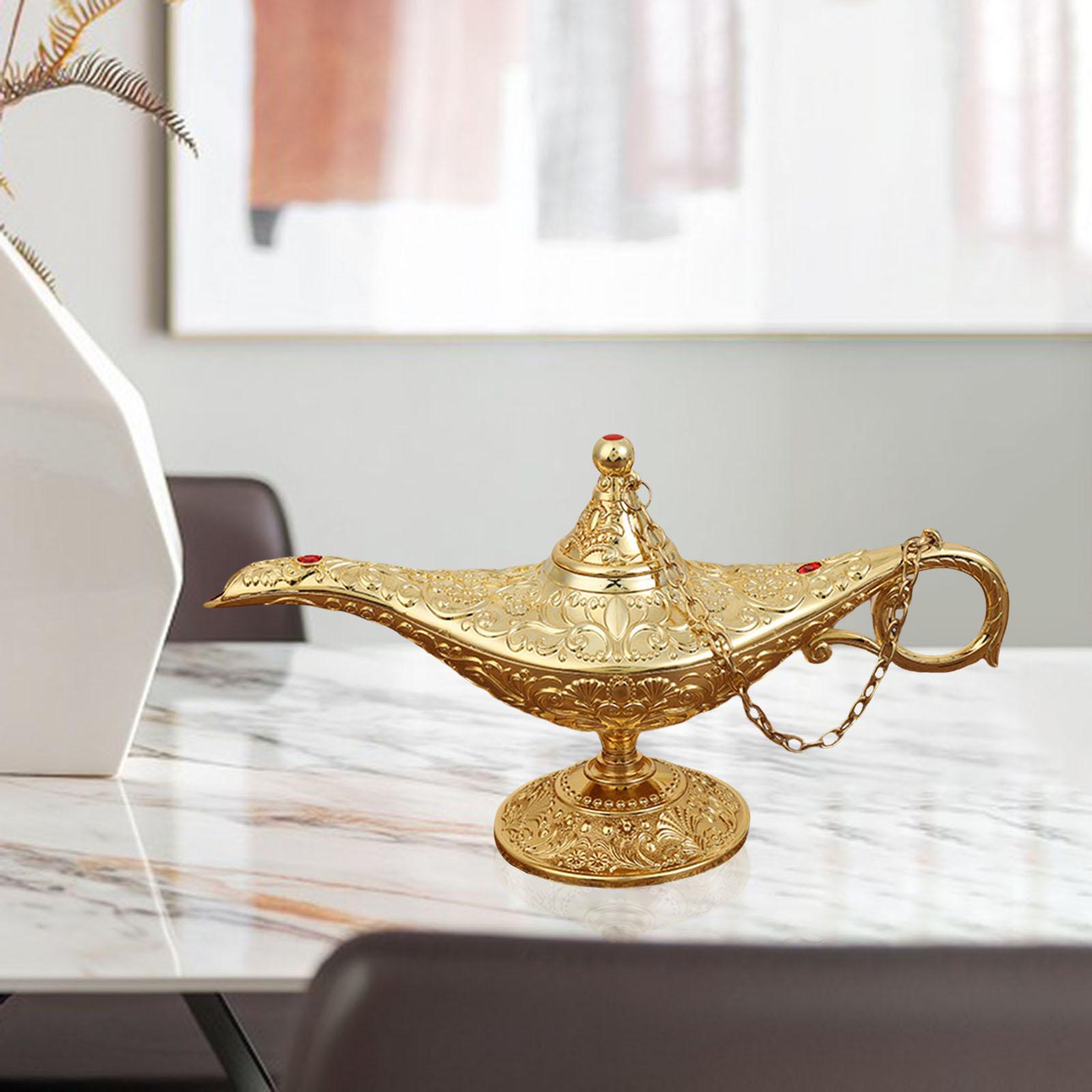 Beautiful Aladdin Genie Lamp Fairy Tale Tea Pot for Halloween Party Gift Gold