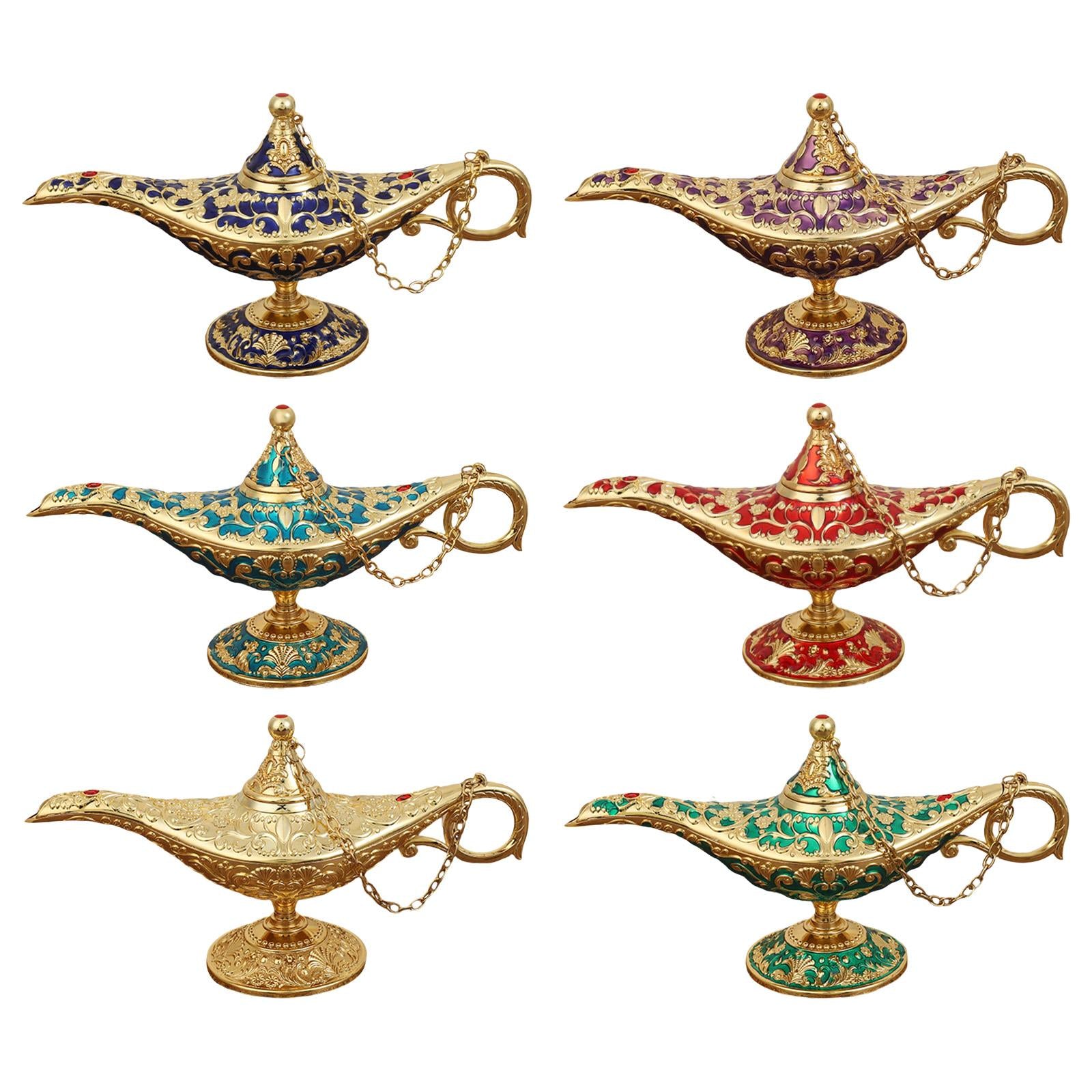 Beautiful Aladdin Genie Lamp Fairy Tale Tea Pot for Halloween Party Gift Gold