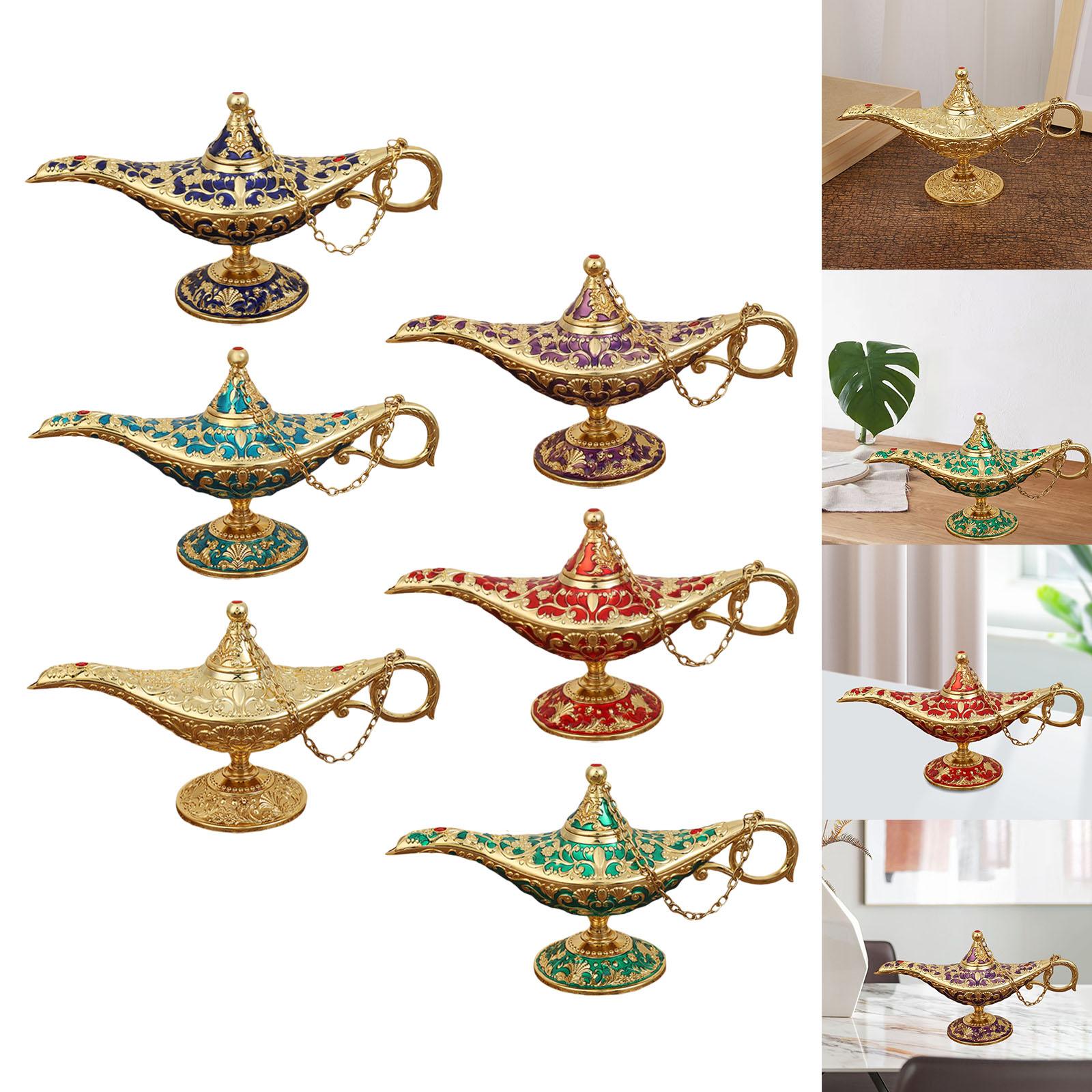 Beautiful Aladdin Genie Lamp Fairy Tale Tea Pot for Halloween Party Gift Gold
