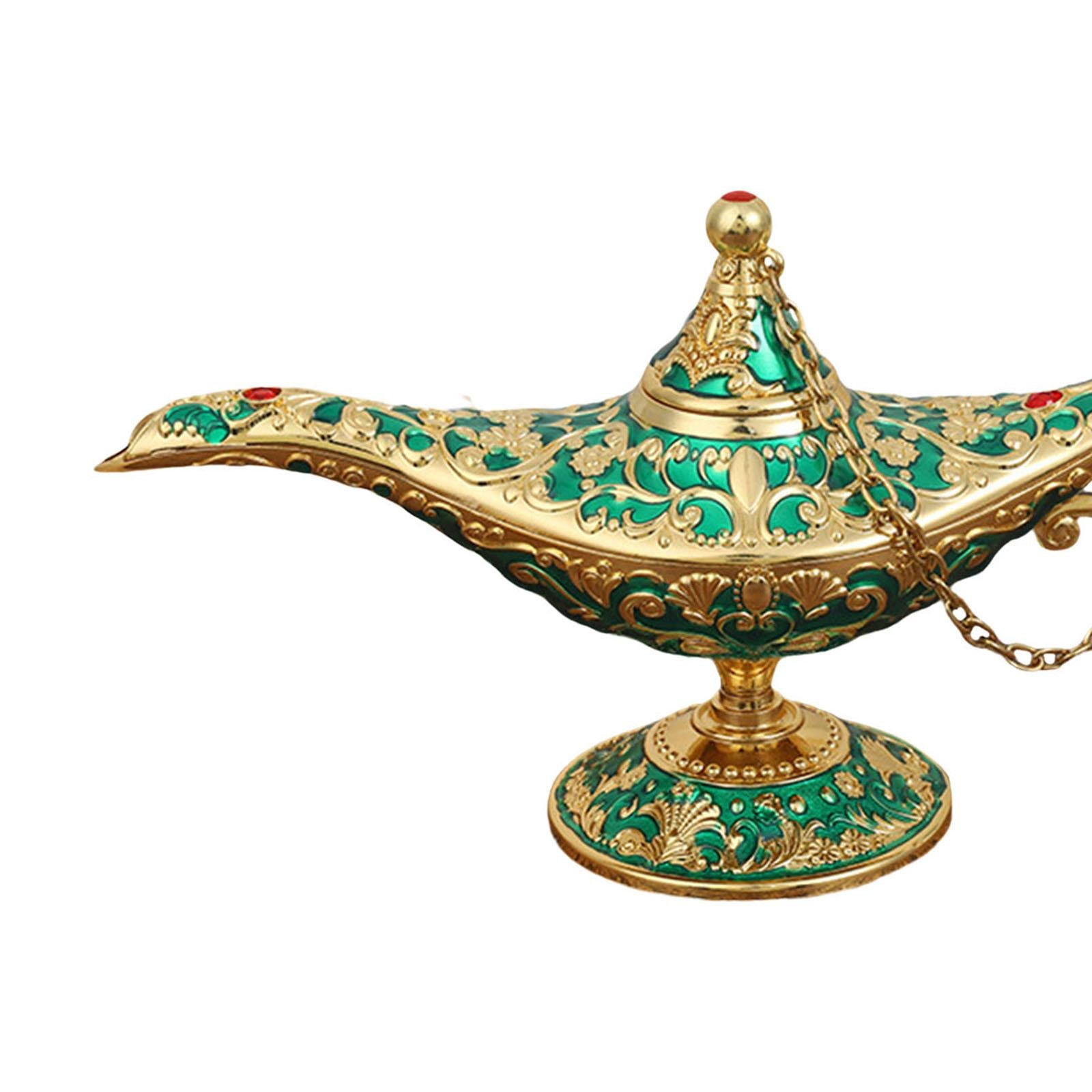 Beautiful Aladdin Genie Lamp Fairy Tale Tea Pot for Halloween Party Gift Green