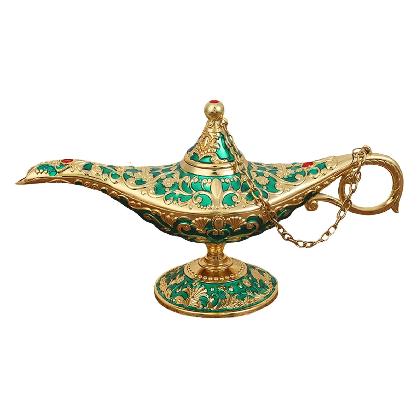 Beautiful Aladdin Genie Lamp Fairy Tale Tea Pot for Halloween Party Gift Green