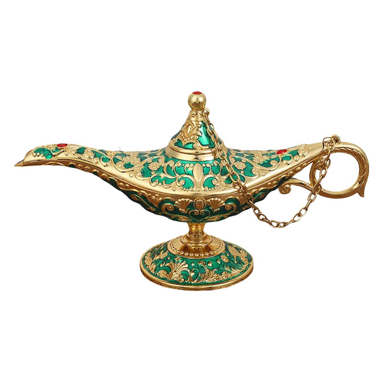 Beautiful Aladdin Genie Lamp Fairy Tale Tea Pot for Halloween Party Gift Green
