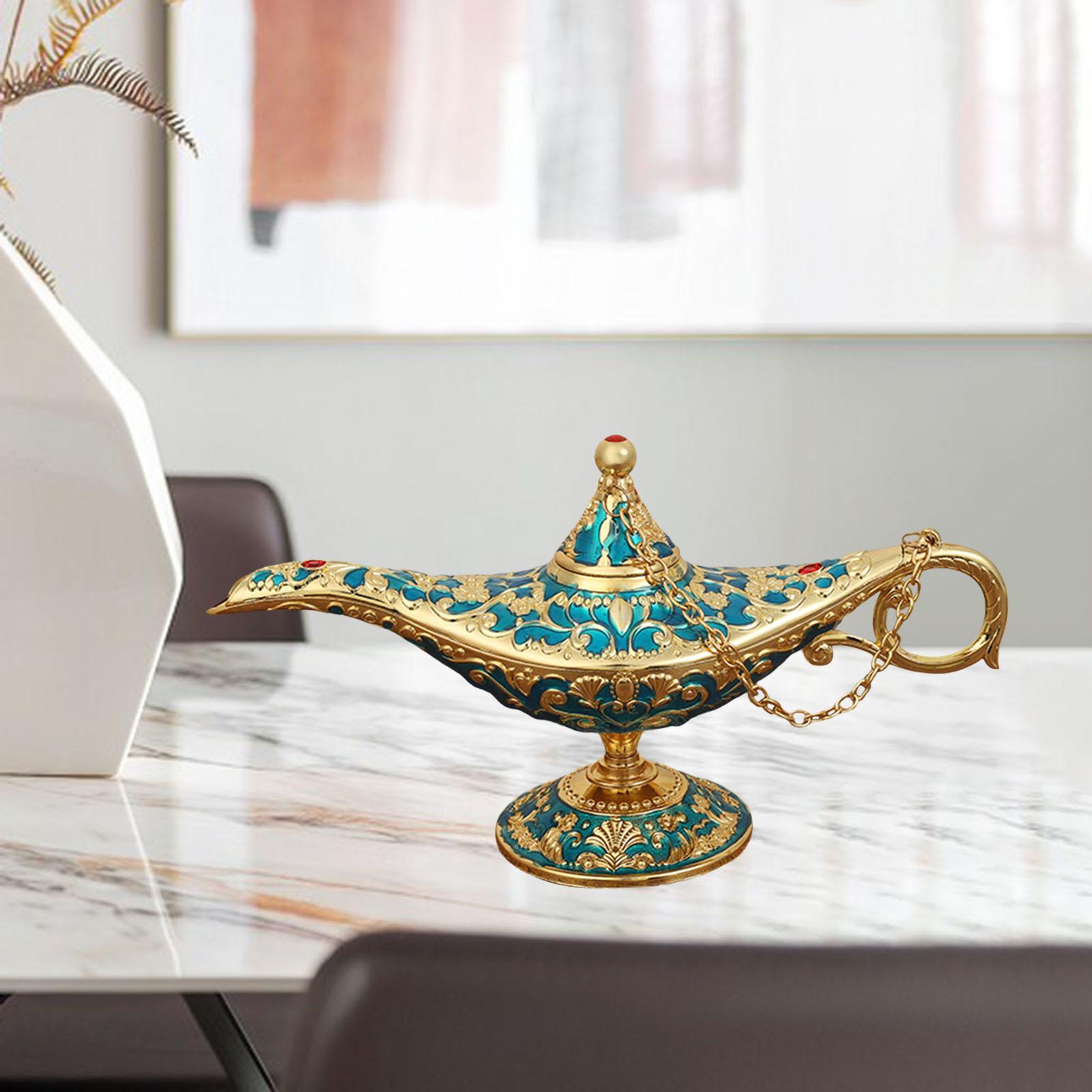 Beautiful Aladdin Genie Lamp Fairy Tale Tea Pot for Halloween Party Gift Blue