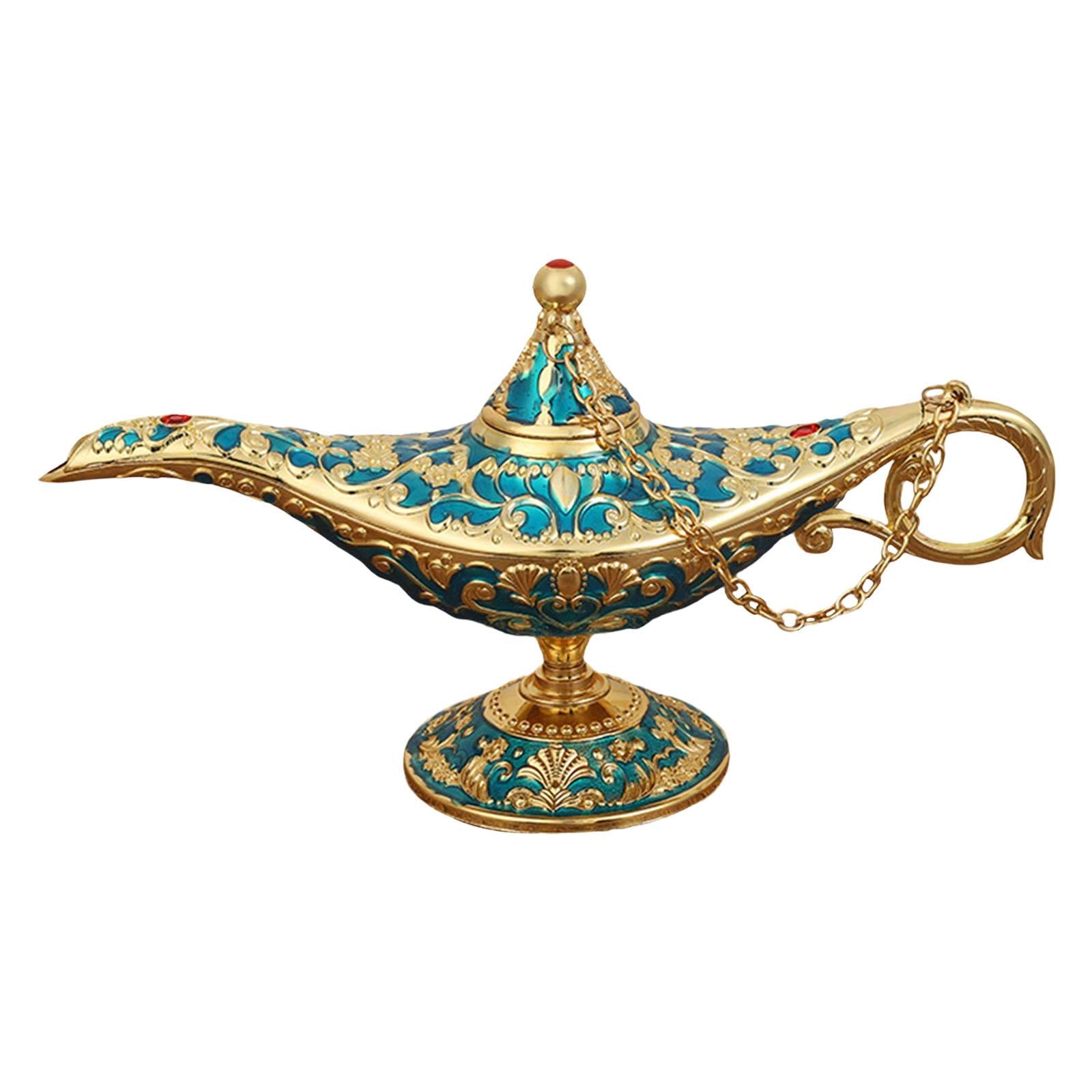 Beautiful Aladdin Genie Lamp Fairy Tale Tea Pot for Halloween Party Gift Blue