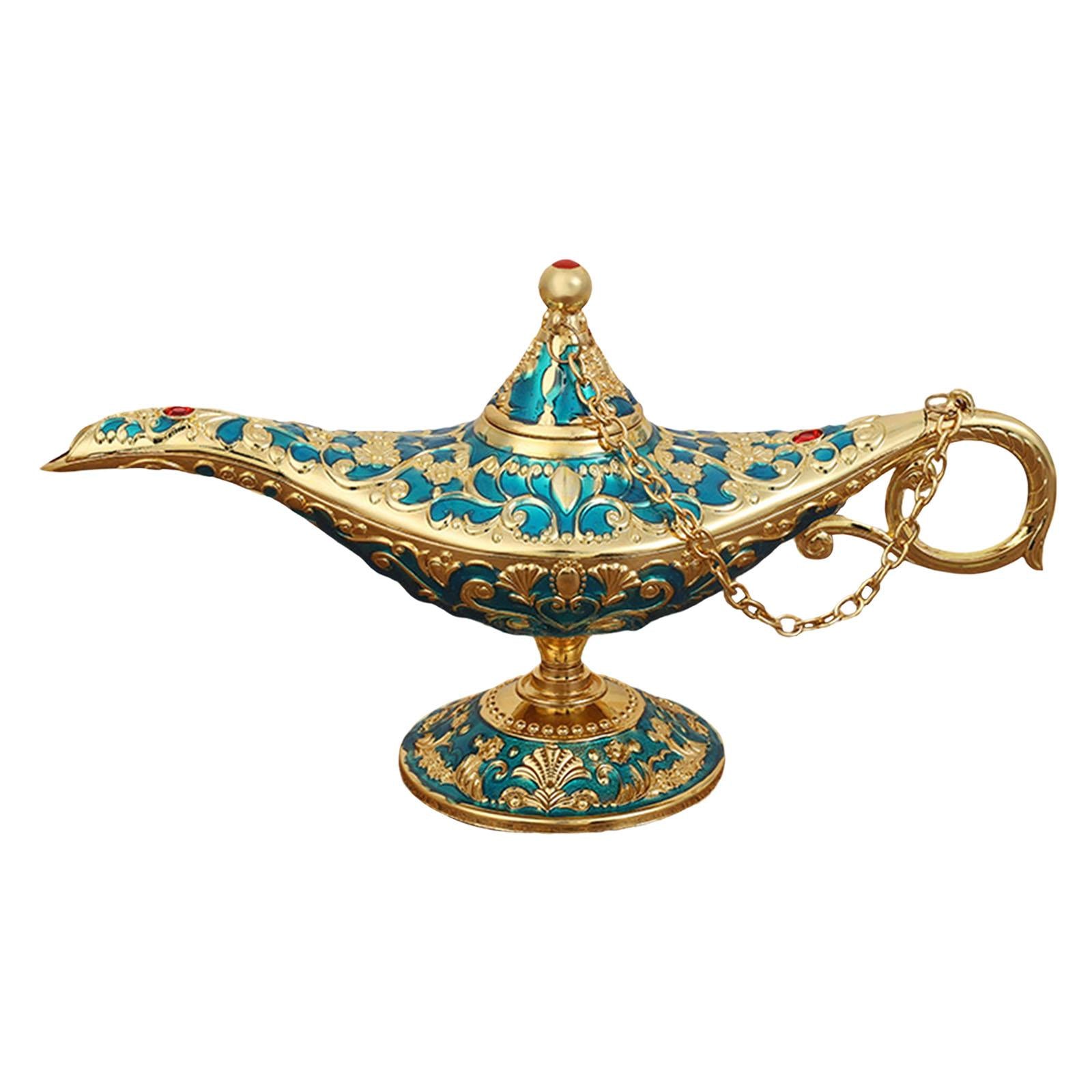 Beautiful Aladdin Genie Lamp Fairy Tale Tea Pot for Halloween Party Gift Blue