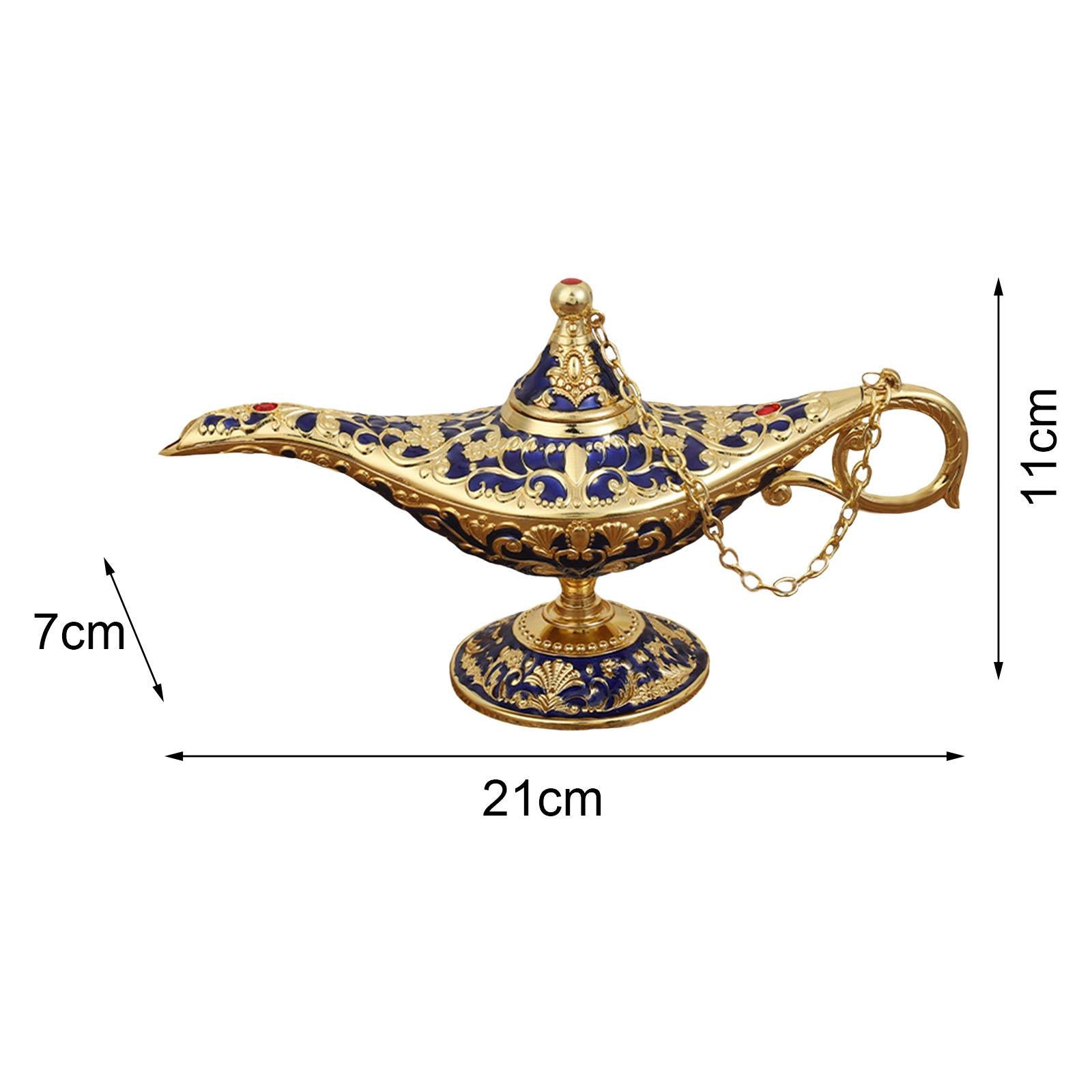 Beautiful Aladdin Genie Lamp Fairy Tale Tea Pot for Halloween Party Gift Dark Blue