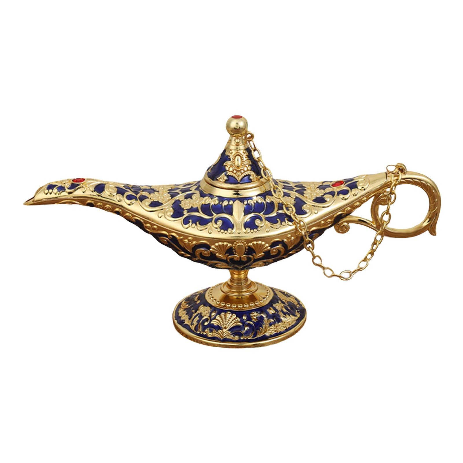 Beautiful Aladdin Genie Lamp Fairy Tale Tea Pot for Halloween Party Gift Dark Blue