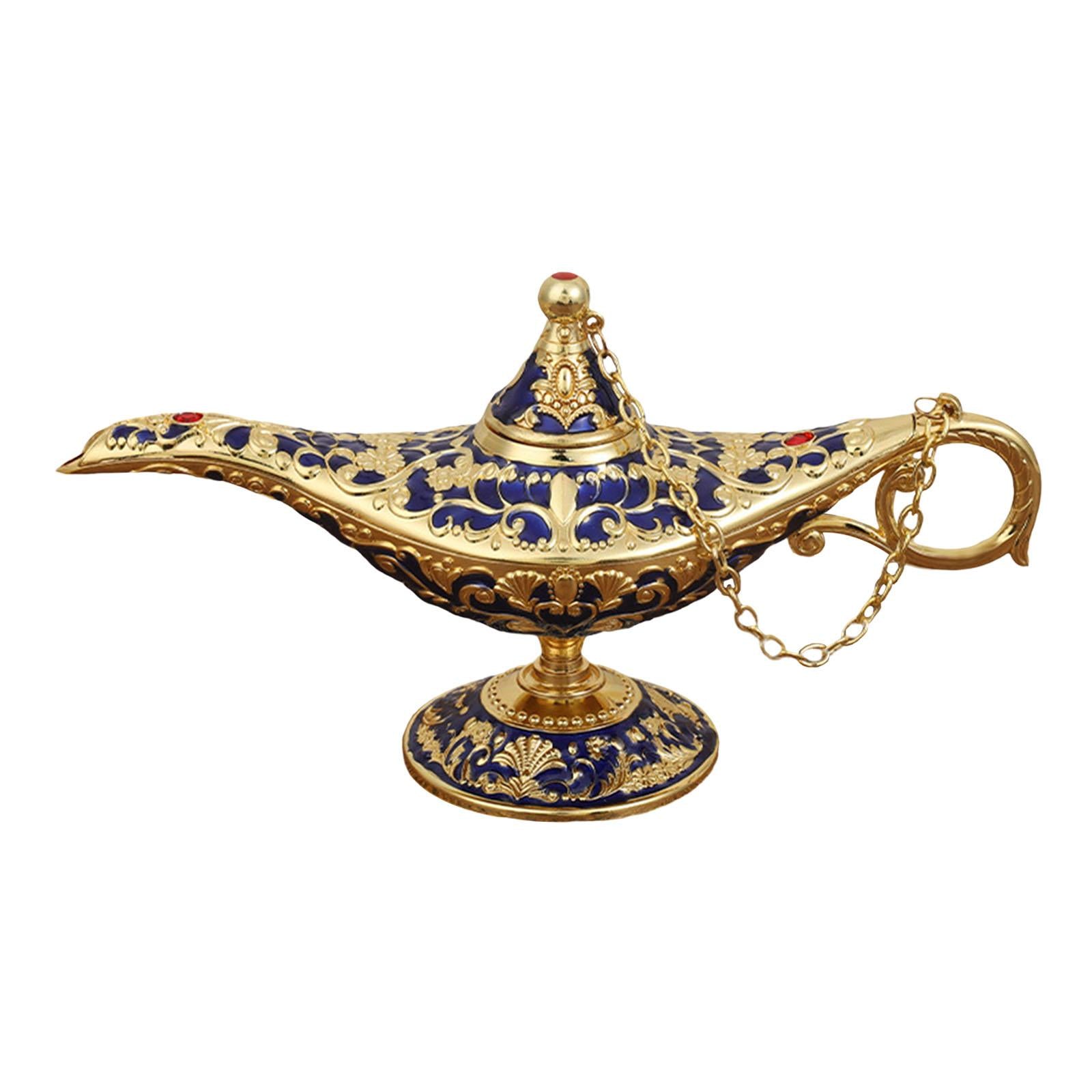 Beautiful Aladdin Genie Lamp Fairy Tale Tea Pot for Halloween Party Gift Dark Blue