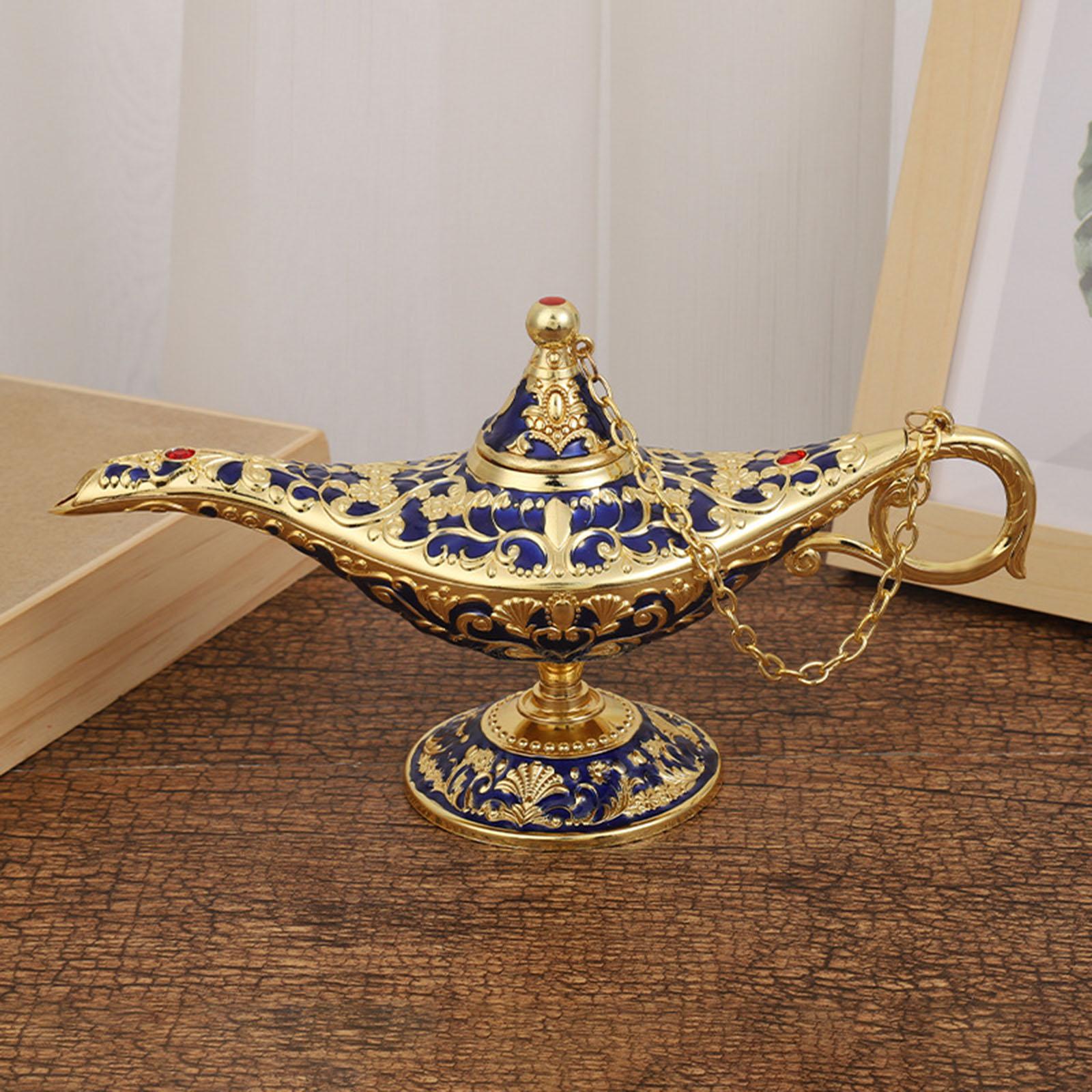 Beautiful Aladdin Genie Lamp Fairy Tale Tea Pot for Halloween Party Gift Dark Blue