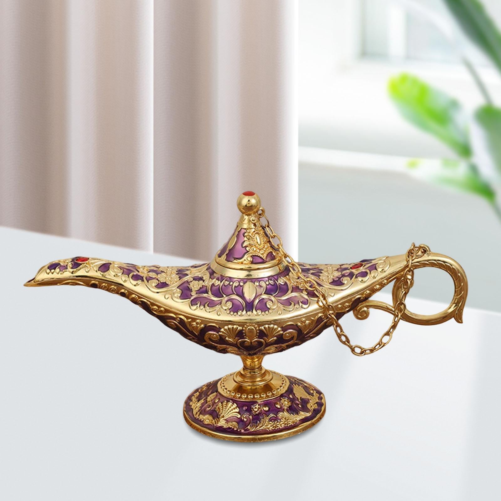 Beautiful Aladdin Genie Lamp Fairy Tale Tea Pot for Halloween Party Gift Gold Purple