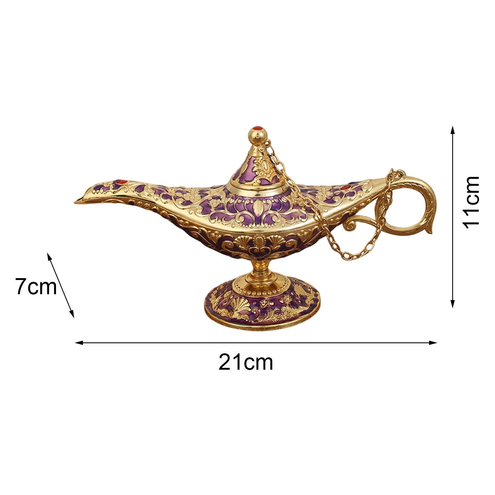 Beautiful Aladdin Genie Lamp Fairy Tale Tea Pot for Halloween Party Gift Gold Purple