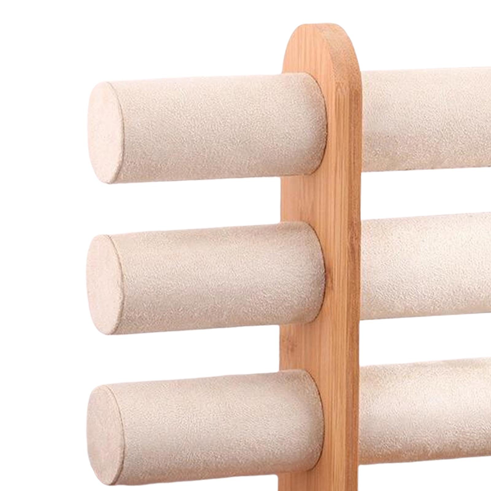 Jewelry Display Rack T Bar Bracelet Rack Wrist Watch Organizer Beige