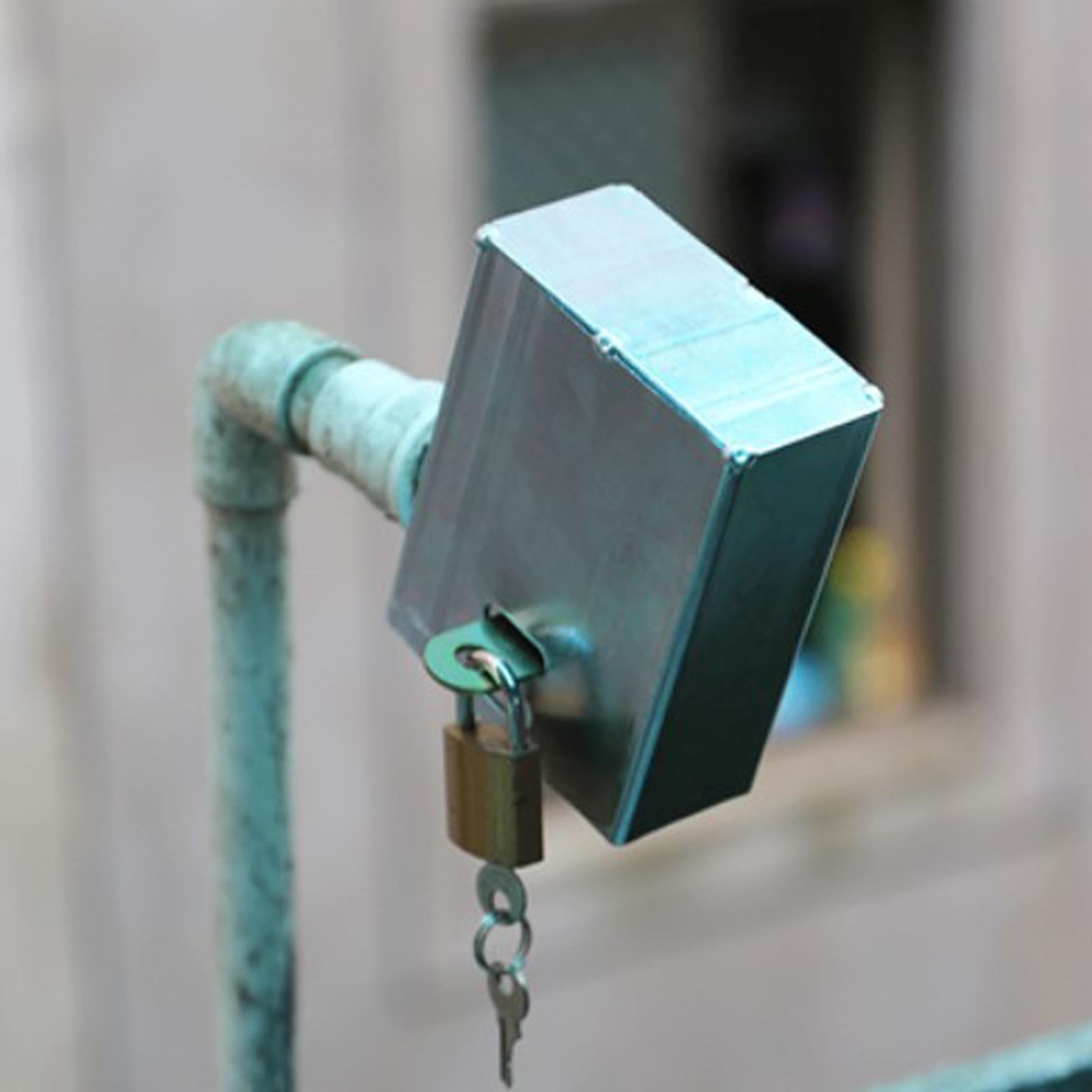 Outdoor Faucet Lock Cover Anti Theft Tap Padlock for Park Silver Square