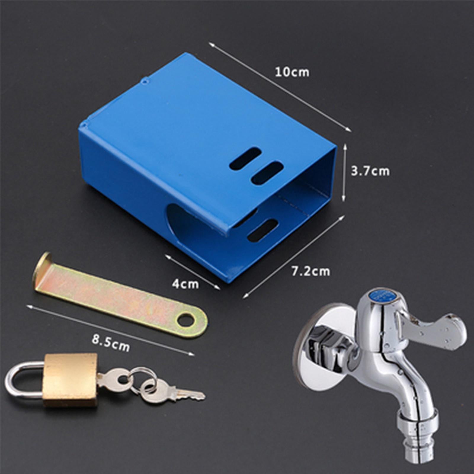 Outdoor Faucet Lock Cover Anti Theft Tap Padlock for Park Blue Square