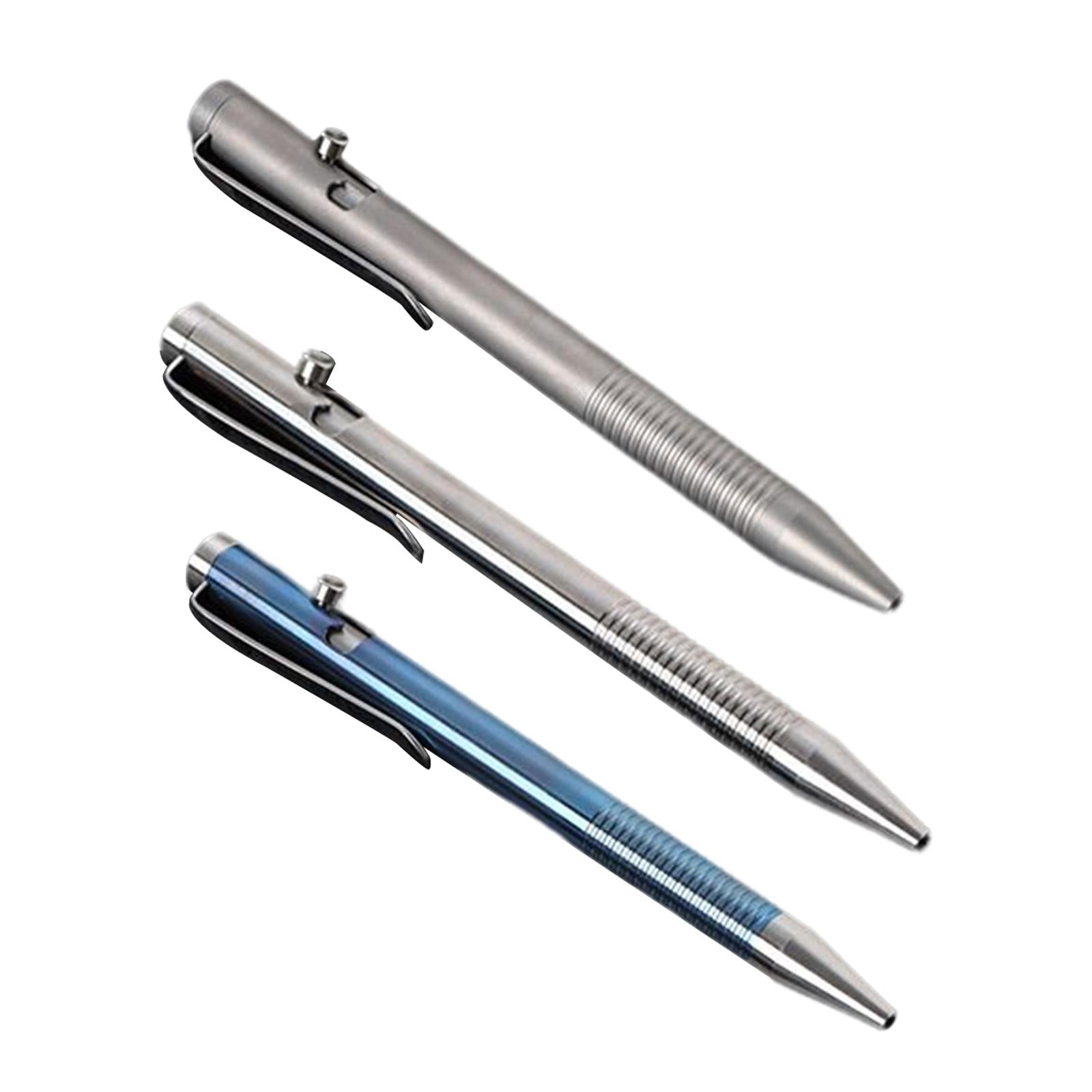 Retractable Ballpoint Pen Titanium Alloy Rollerball Pen Writing Bright Light