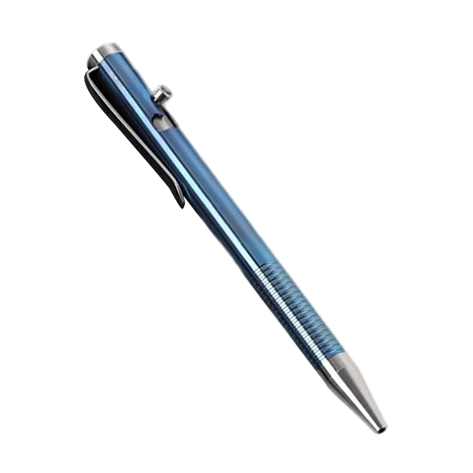 Retractable Ballpoint Pen Titanium Alloy Rollerball Pen Writing Blue