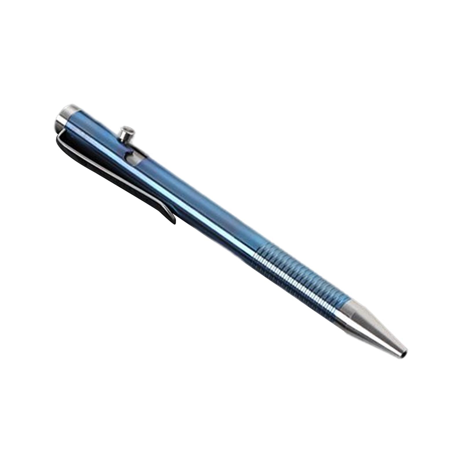 Retractable Ballpoint Pen Titanium Alloy Rollerball Pen Writing Blue