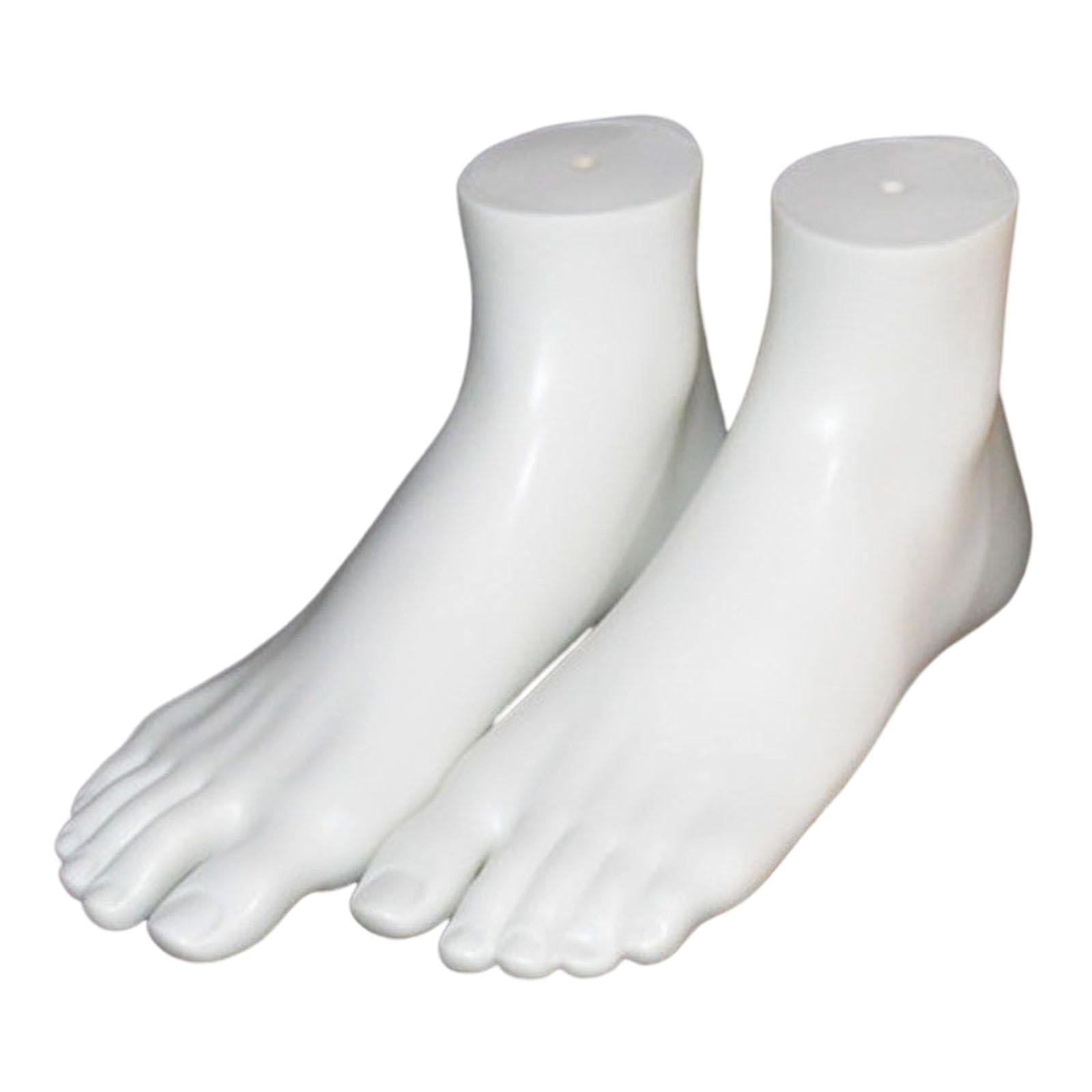 PVC Mannequin Adult Feet Ankle Bracelet Foot Left and Right for Toe Rings White