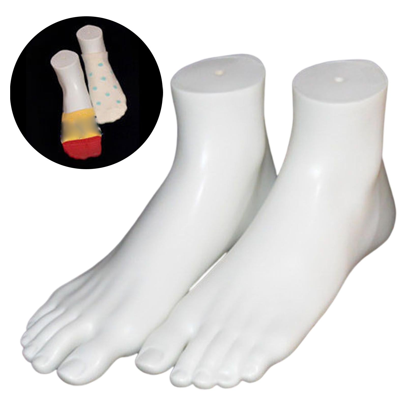 PVC Mannequin Adult Feet Ankle Bracelet Foot Left and Right for Toe Rings White