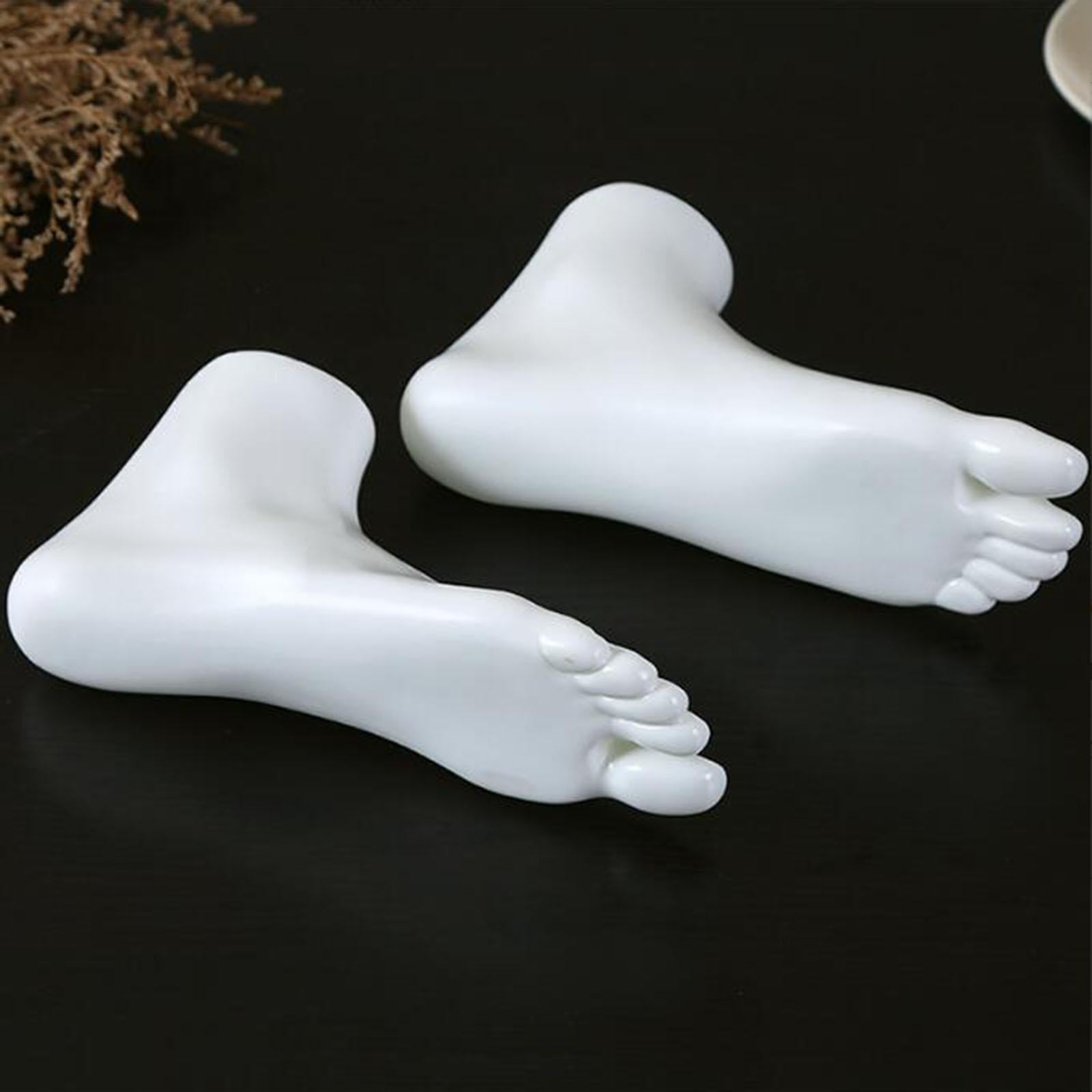 PVC Mannequin Adult Feet Ankle Bracelet Foot Left and Right for Toe Rings White
