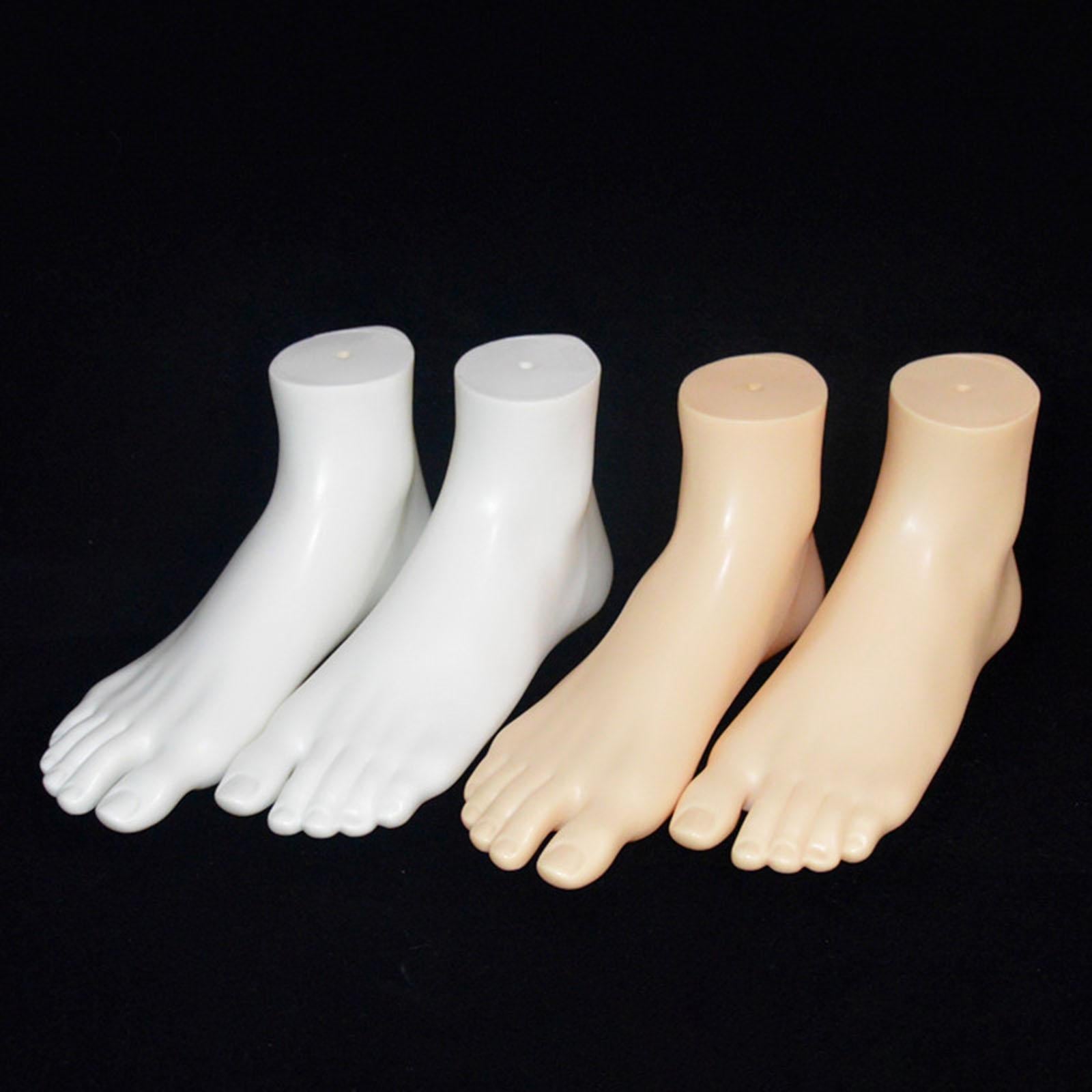 PVC Mannequin Adult Feet Ankle Bracelet Foot Left and Right for Toe Rings White