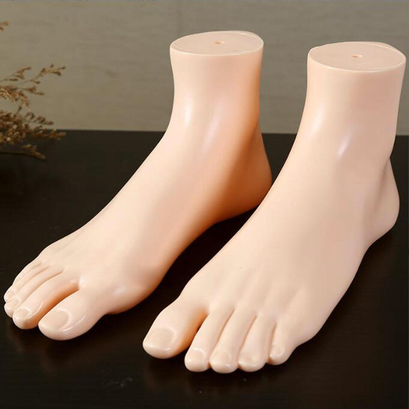 PVC Mannequin Adult Feet Ankle Bracelet Foot Left and Right for Toe Rings Normal
