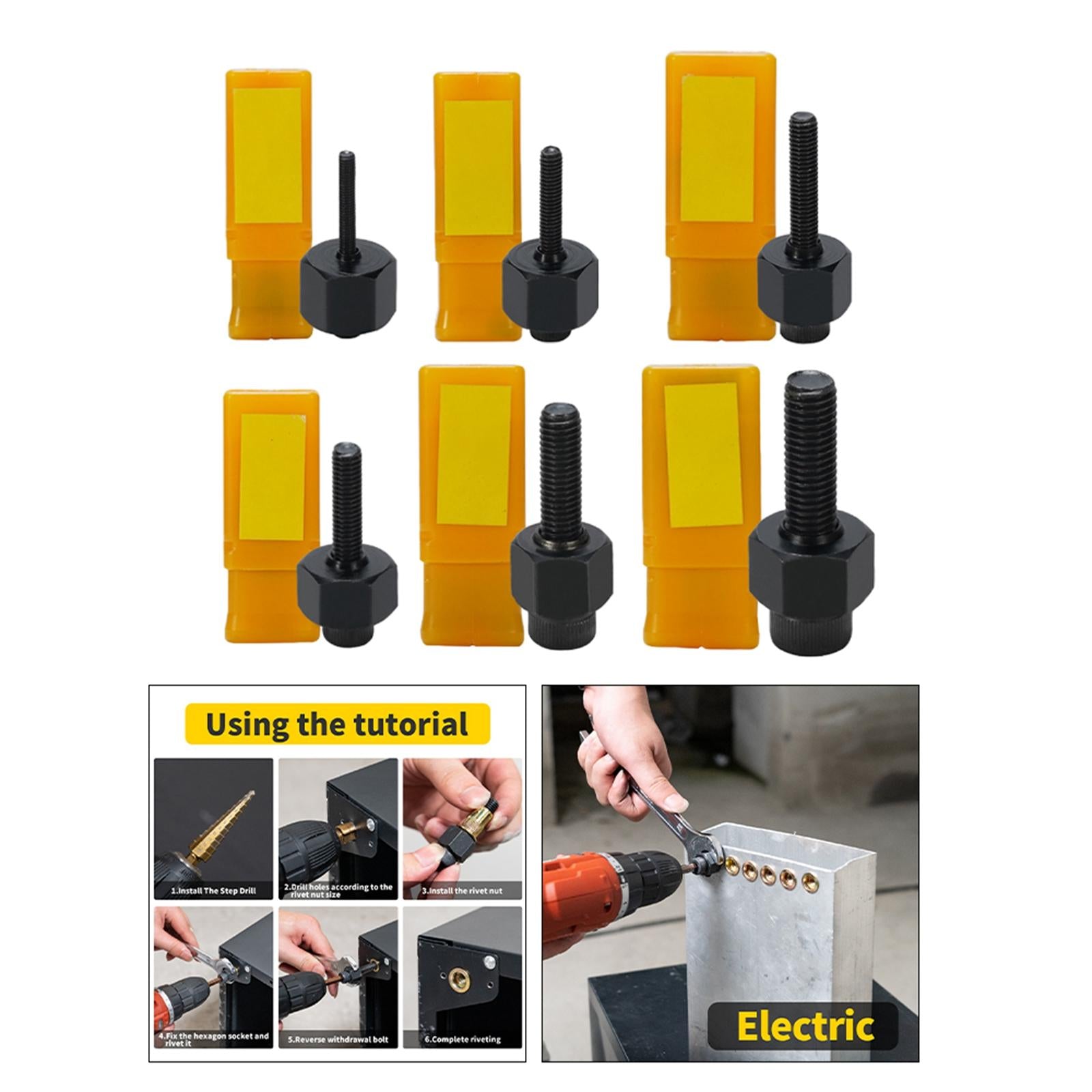 Cordless Riveting Drill Adapter Head M3-M10 Steel for Air Rivet Gun Kit M3