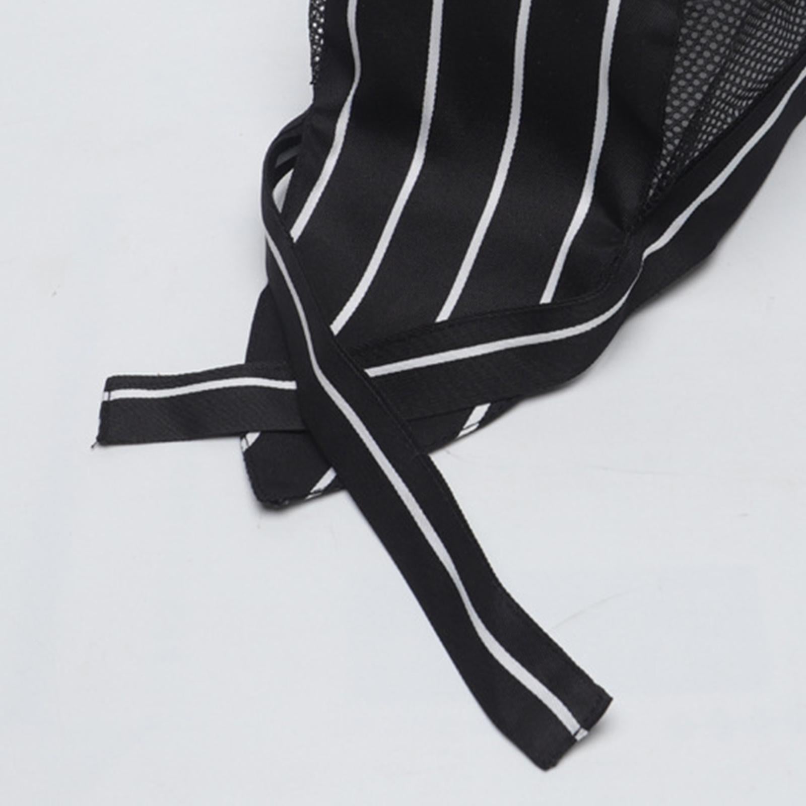 Chef Hat Waiter Grill Unisex BBQ Bakery Uniform Caps Hat White Strips