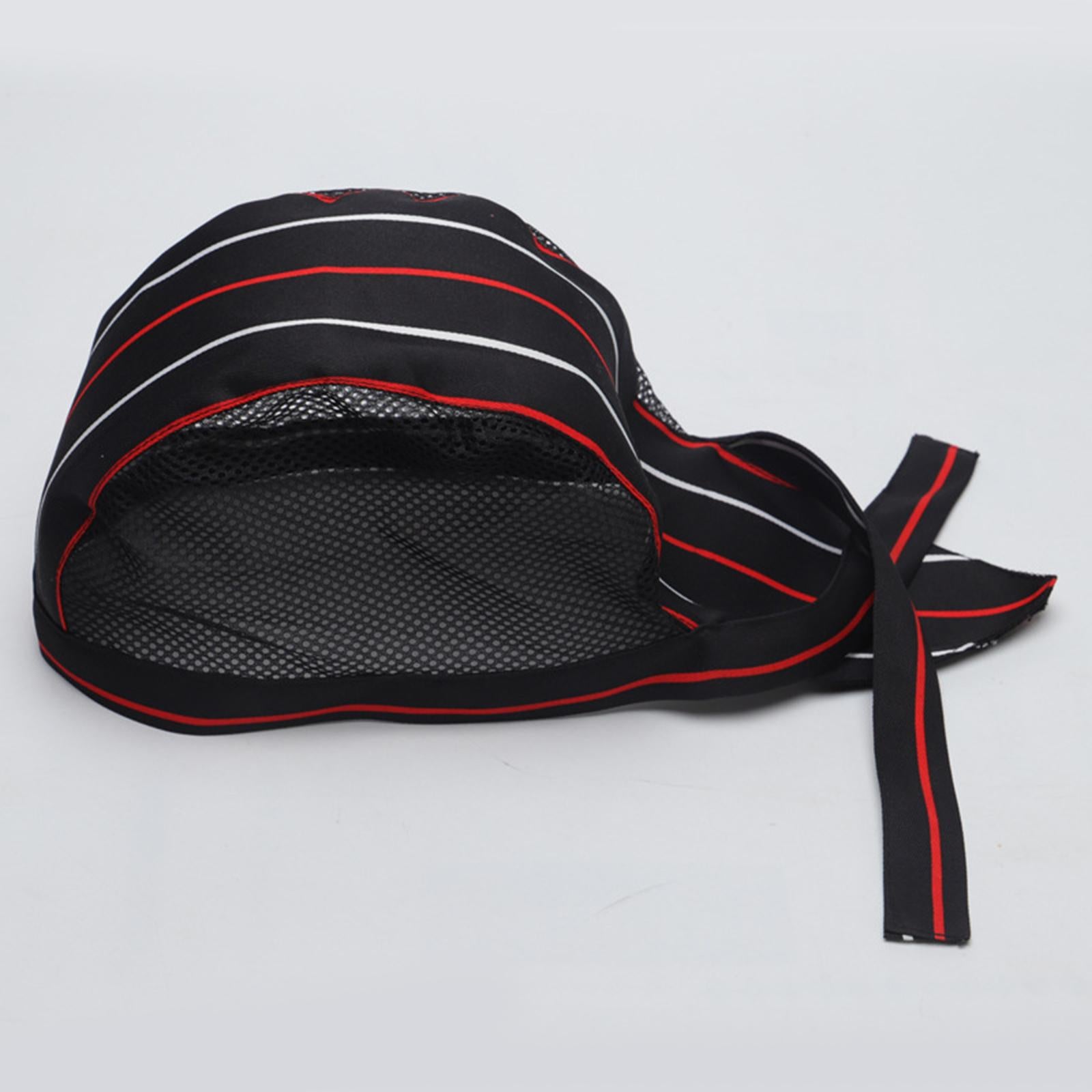 Chef Hat Waiter Grill Unisex BBQ Bakery Uniform Caps Hat Red White Strips