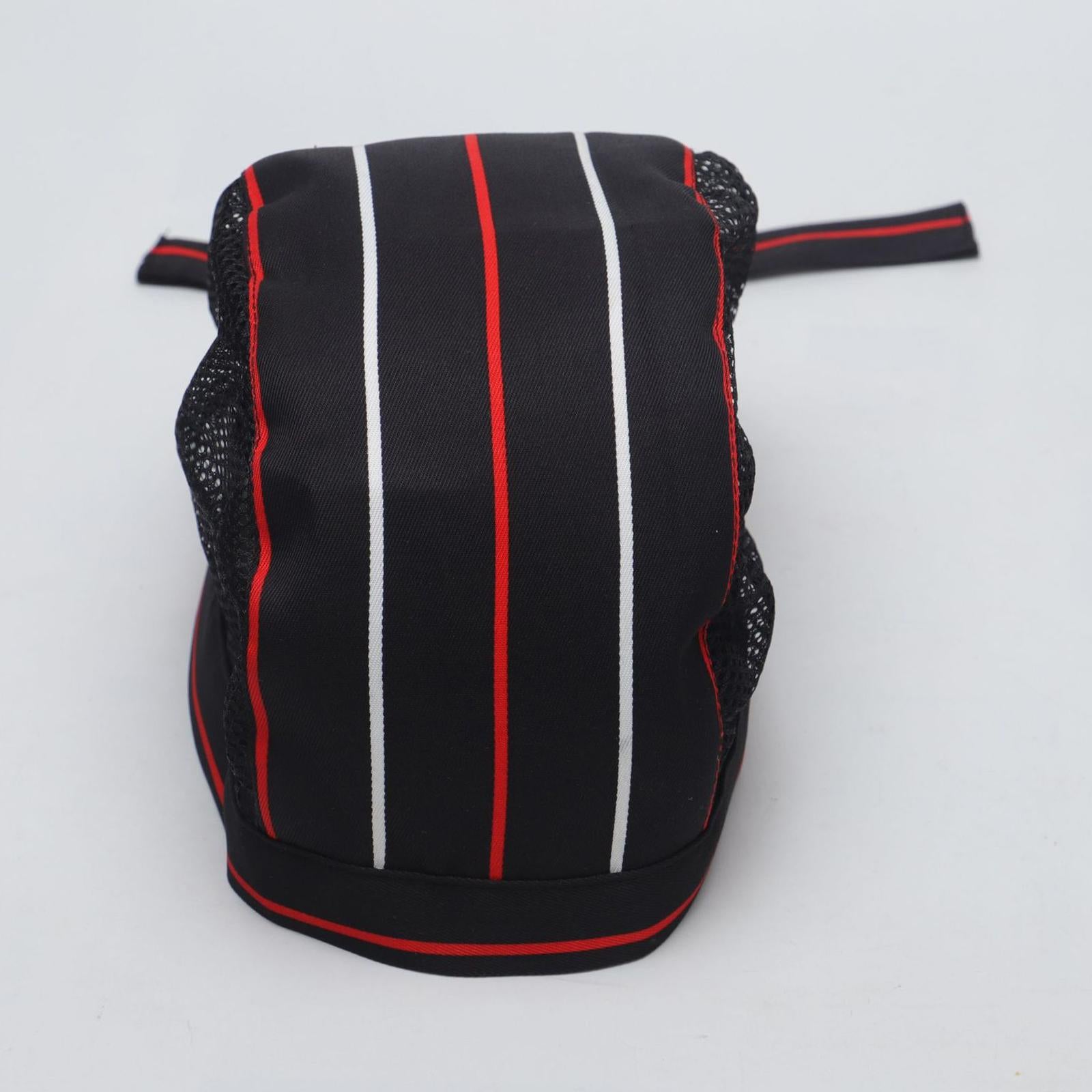Chef Hat Waiter Grill Unisex BBQ Bakery Uniform Caps Hat Red White Strips