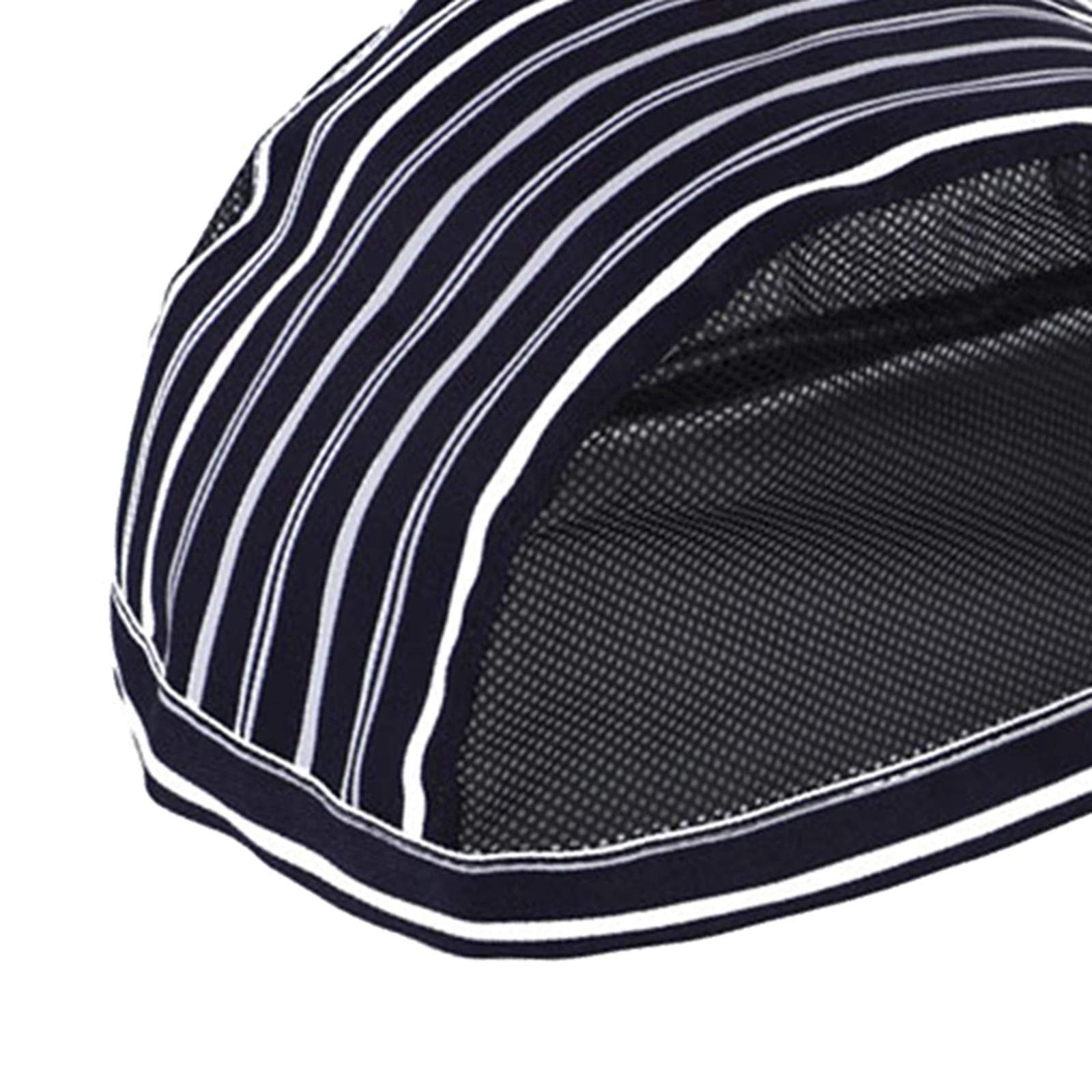 Chef Hat Waiter Grill Unisex BBQ Bakery Uniform Caps Hat Blue White Strips