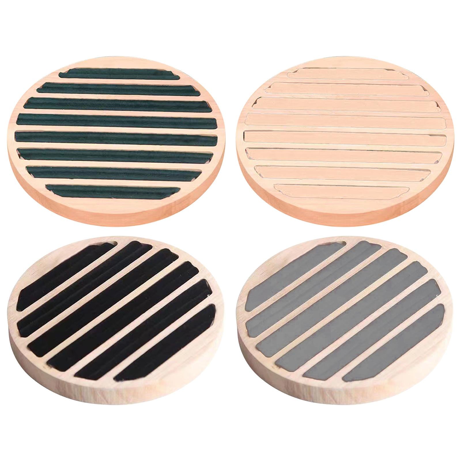 Wood Rings Display Tray 8 Long Slots Storage Holder for Stores Decoration Green