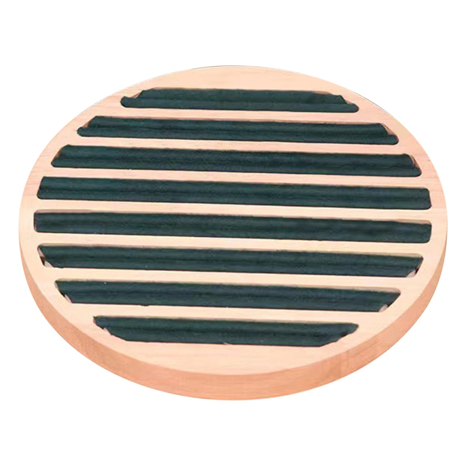 Wood Rings Display Tray 8 Long Slots Storage Holder for Stores Decoration Green