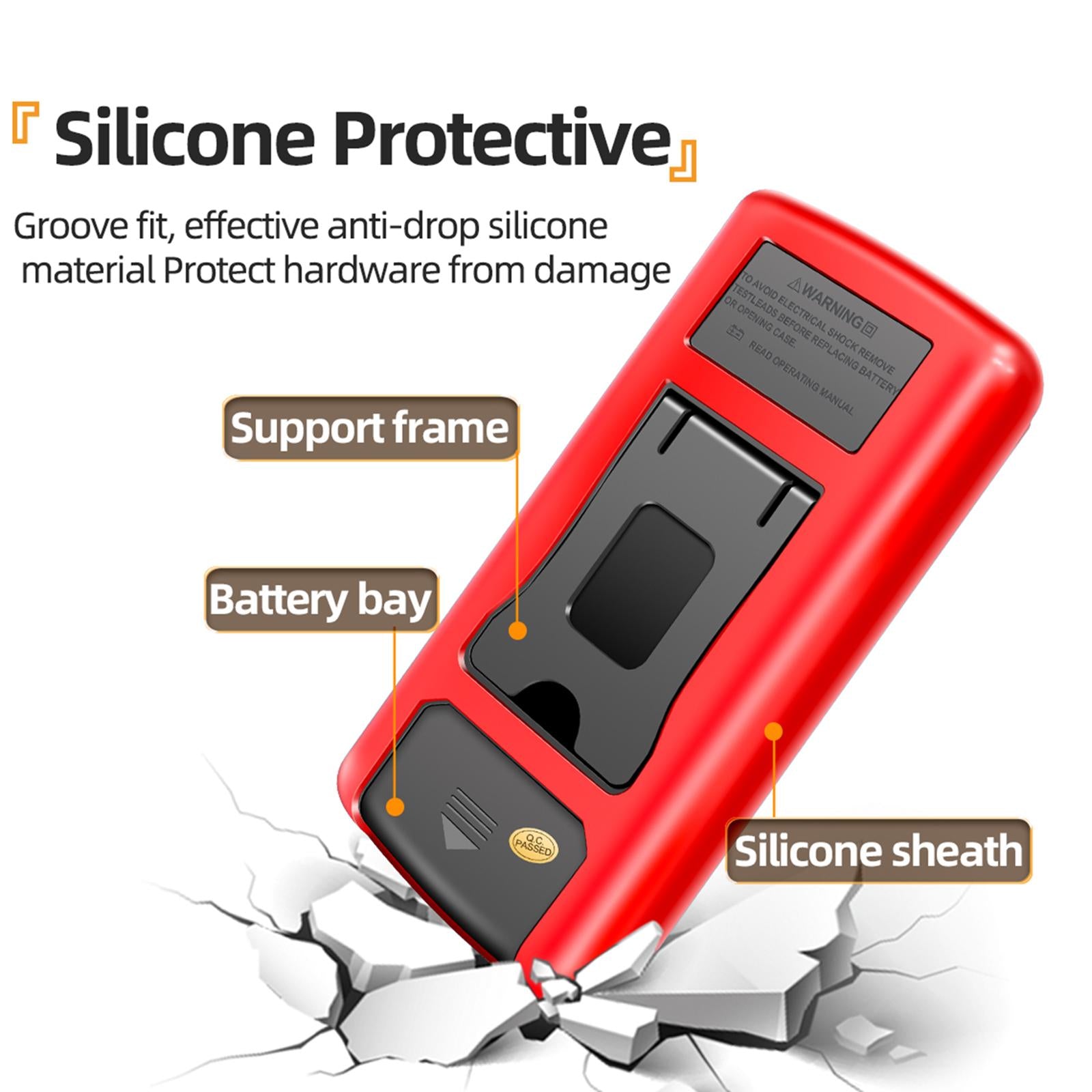 DT-9205A Handheld Digital Multimeter Continuity Test Diode Voltage Tester Red