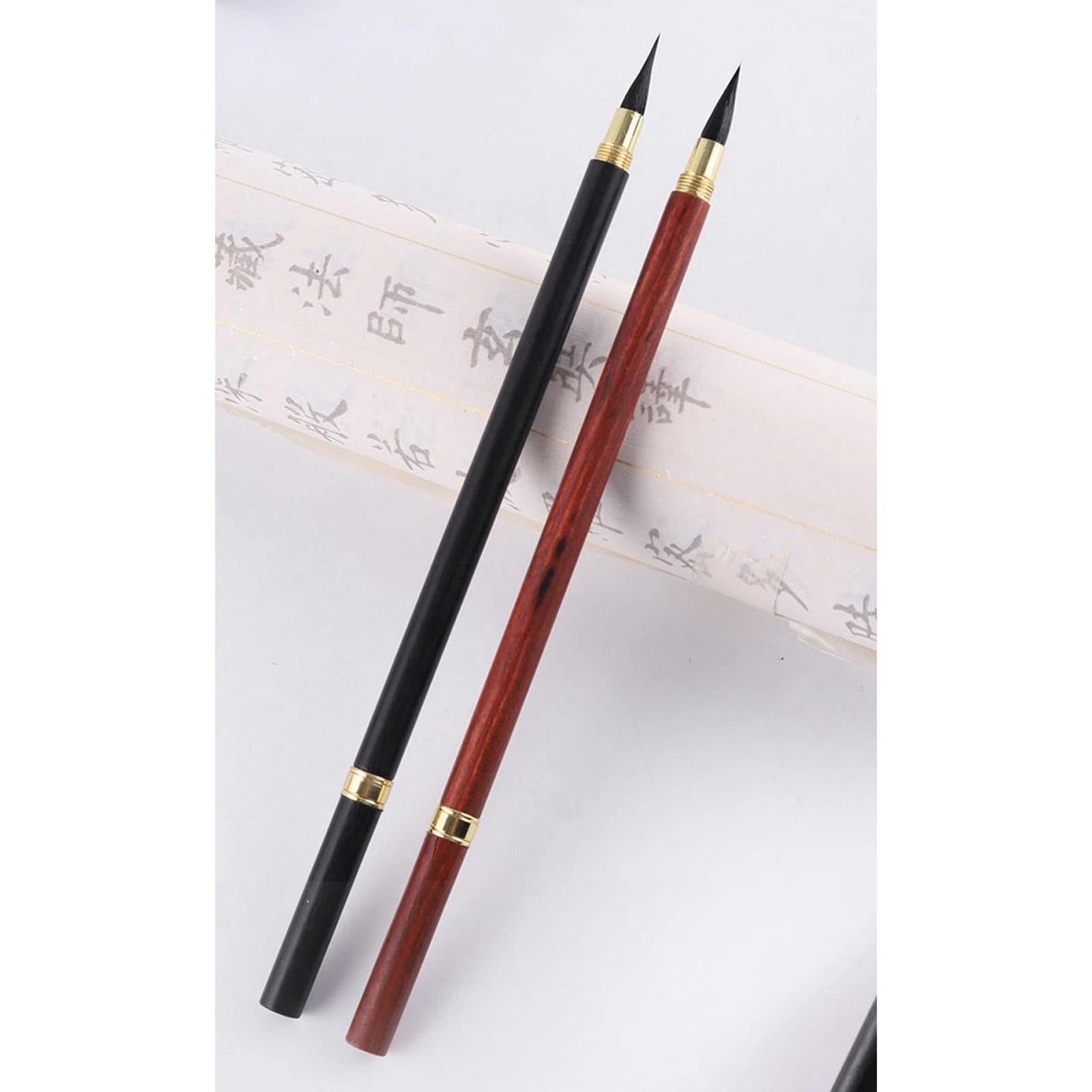 Calligraphy Writing Brush Ink Brush Wooden Handwriting Pen for Calligrapher Red