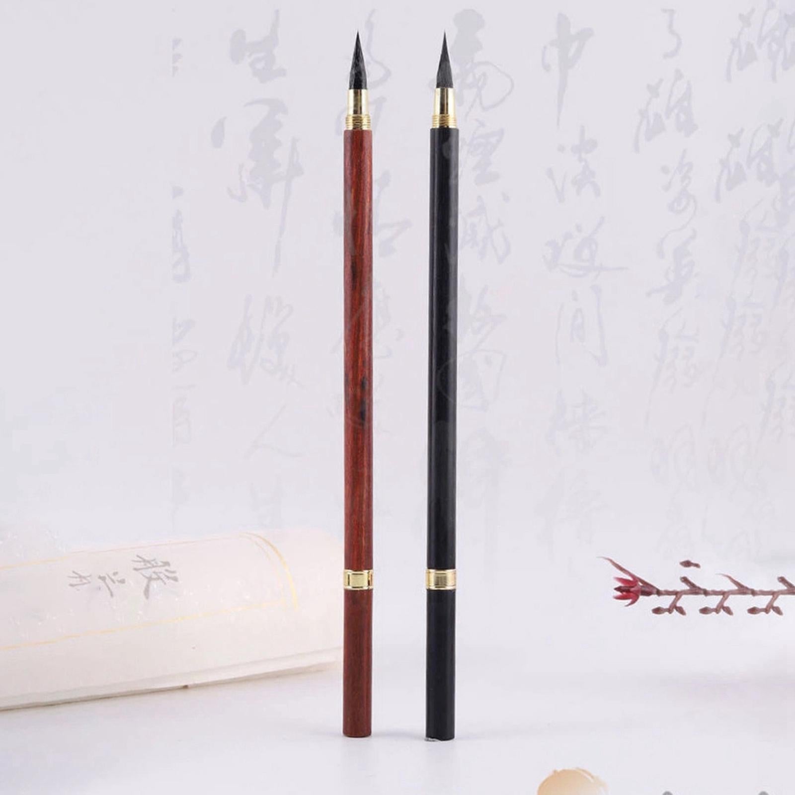 Calligraphy Writing Brush Ink Brush Wooden Handwriting Pen for Calligrapher Red